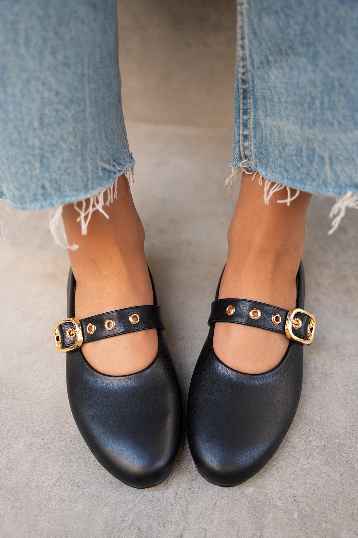 Victor Gold Tokalı Babet - SİYAH DERİ