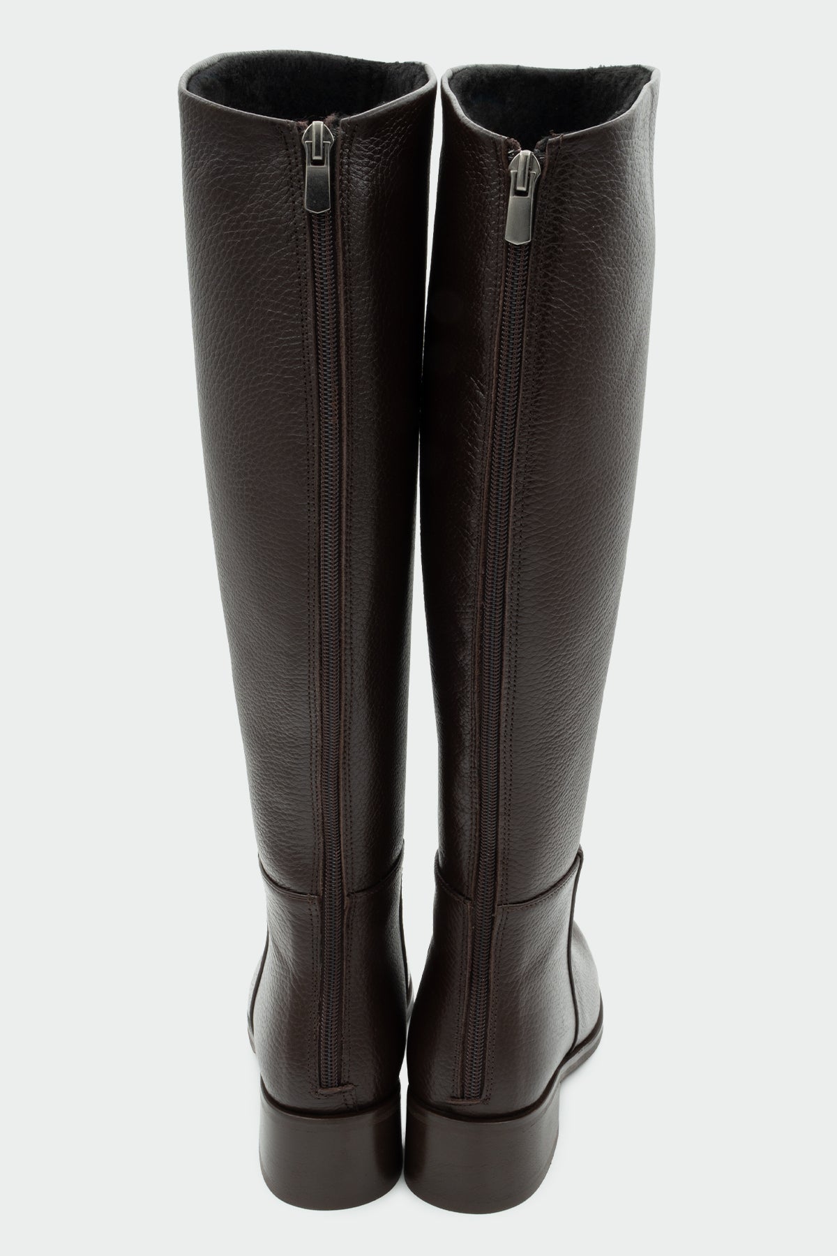 Montana Fermuarlı Hakiki Deri Çizme - ACI KAHVE