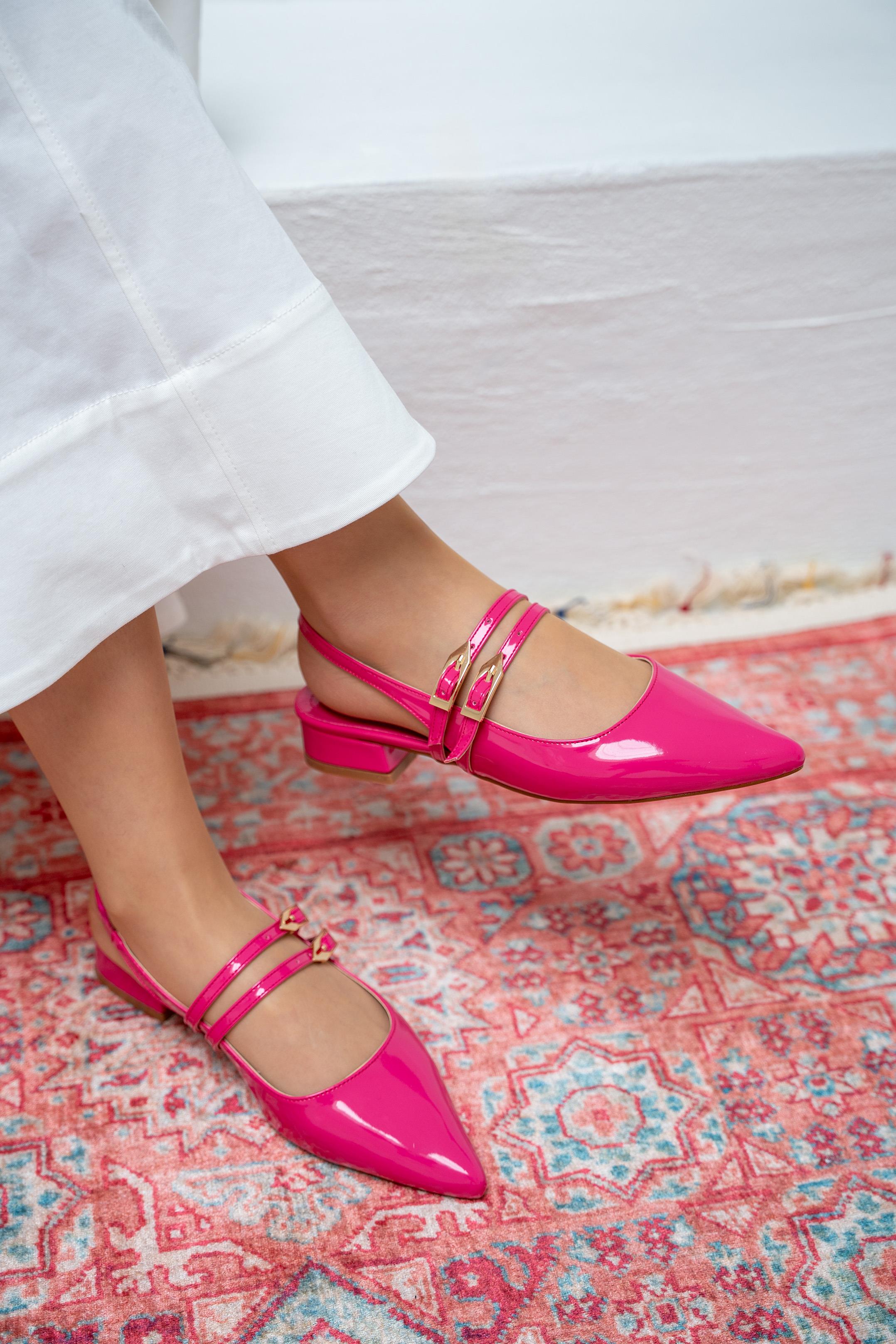 Holly Çift Toka Detaylı Babet - FUŞYA