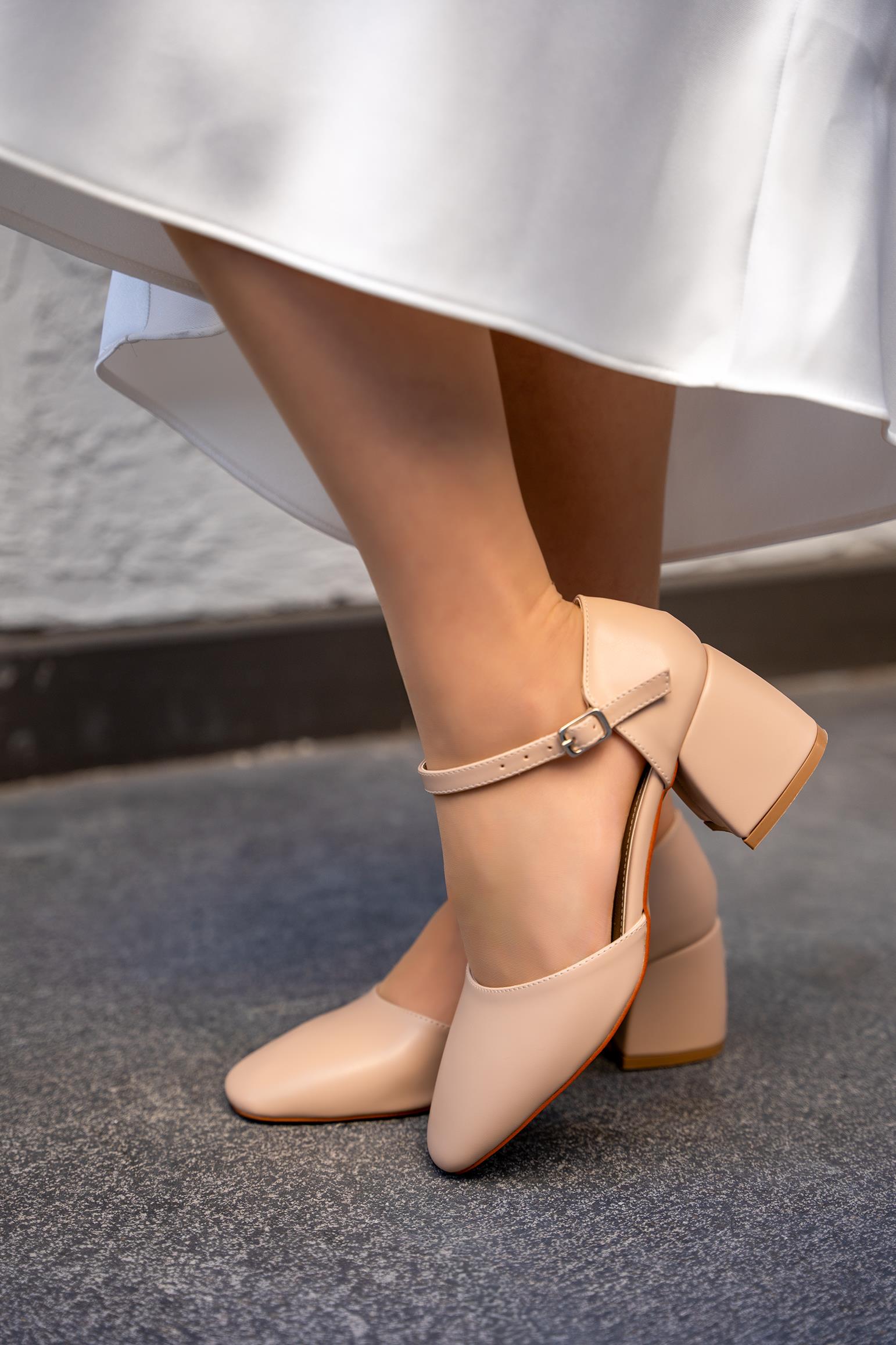 PETUNYA TOPUKLU AYAKKABI - NUDE