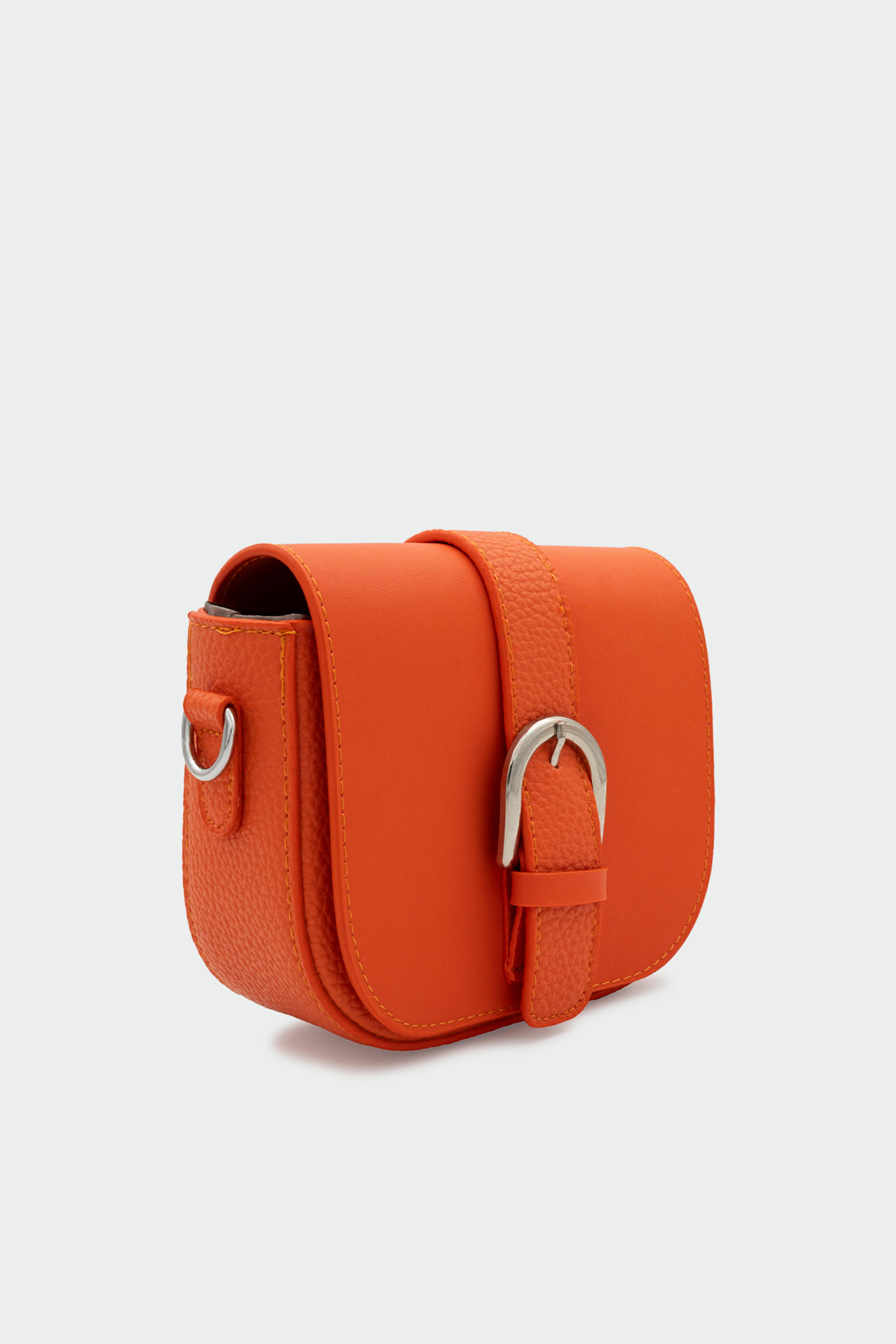 Sisel Kemer Detaylı Mini Çapraz Çanta - TURUNCU