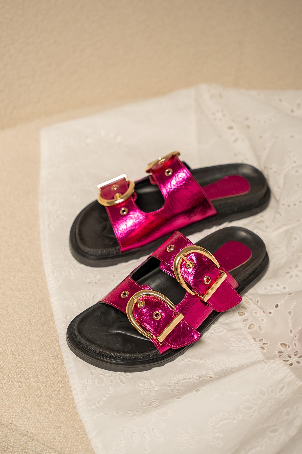 Craft Gold Toka Detaylı Terlik - FUŞYA