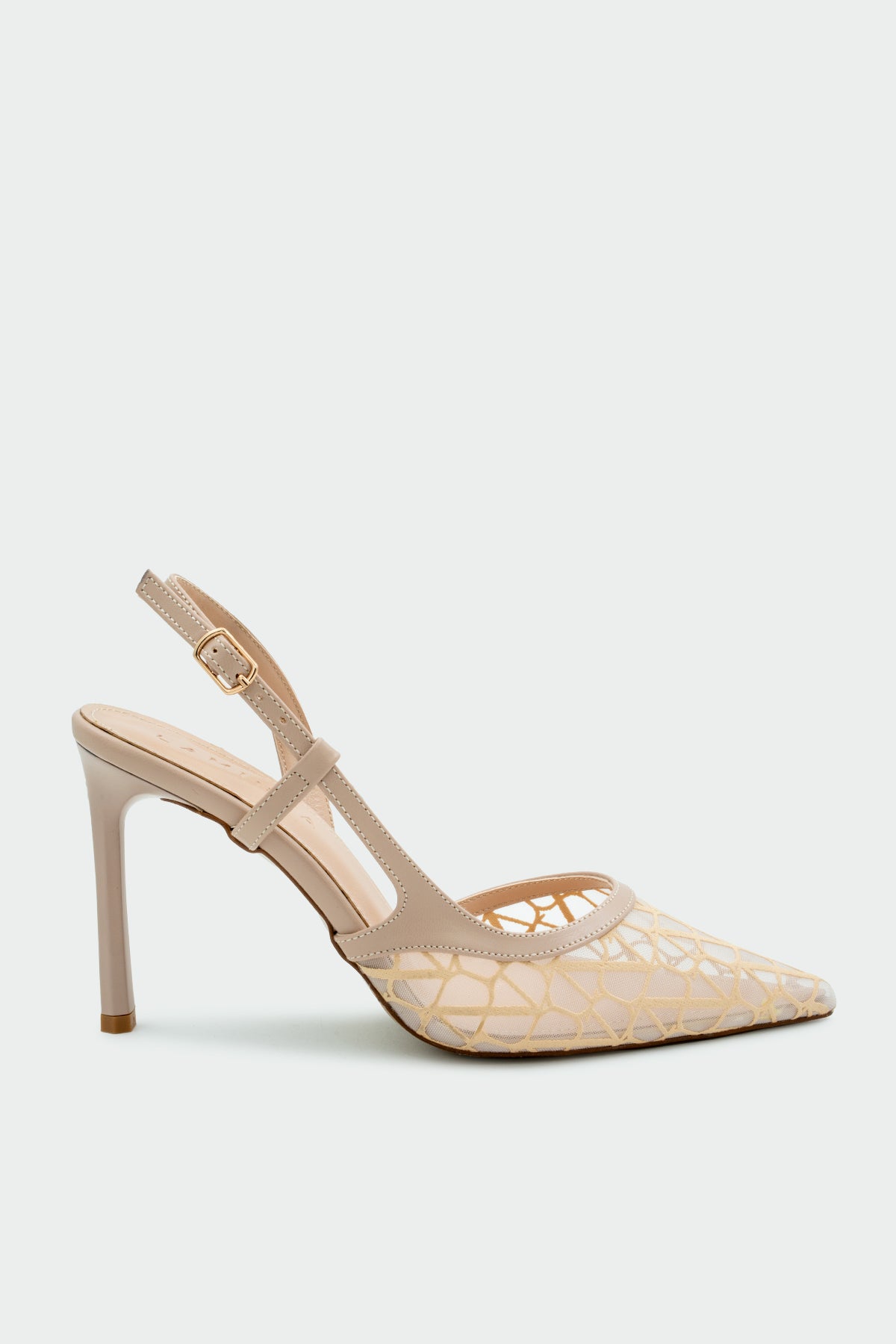 Oxty Transparan Detaylı Kadın Topuklu Ayakkabı - TEN