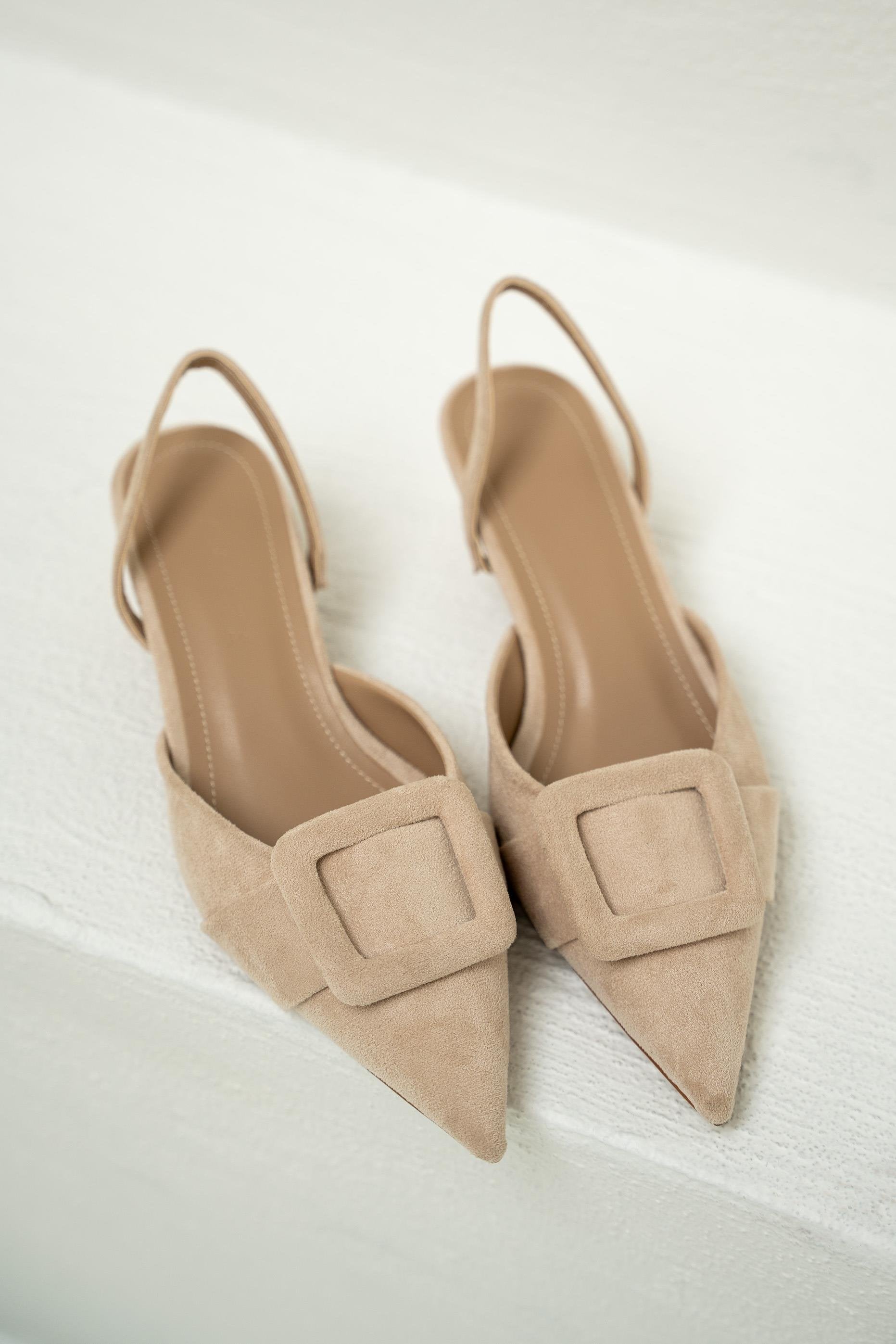 Nicole Tokalı Topuklu Ayakkabı - BEJ SÜET