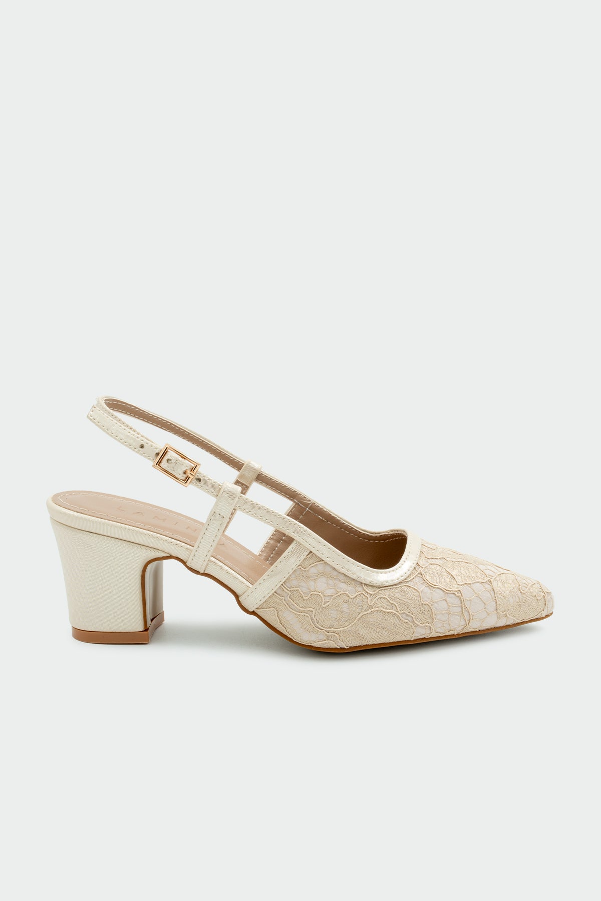 Adelin Dantel İşleme Detaylı Kadın Topuklu Ayakkabı - TEN