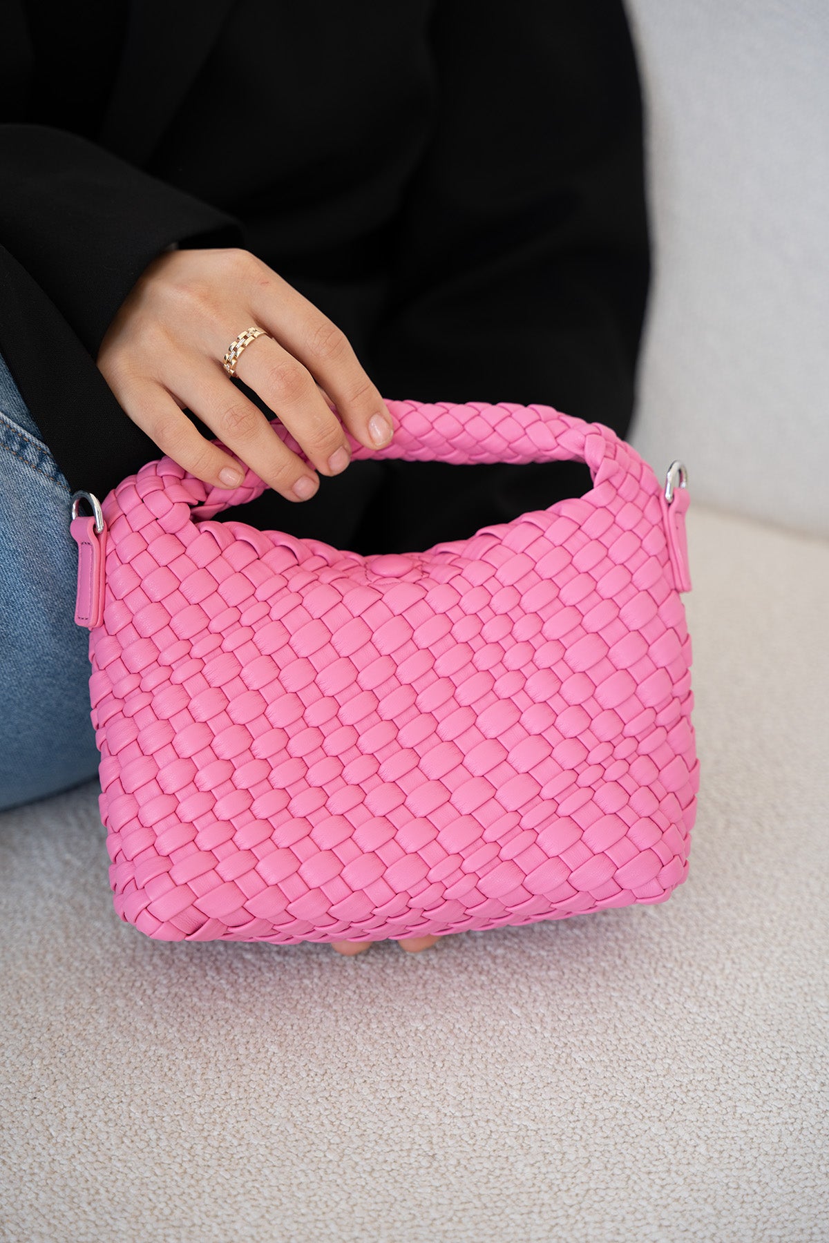 Cassio Örgü Detaylı Kadın Çanta - FUŞYA