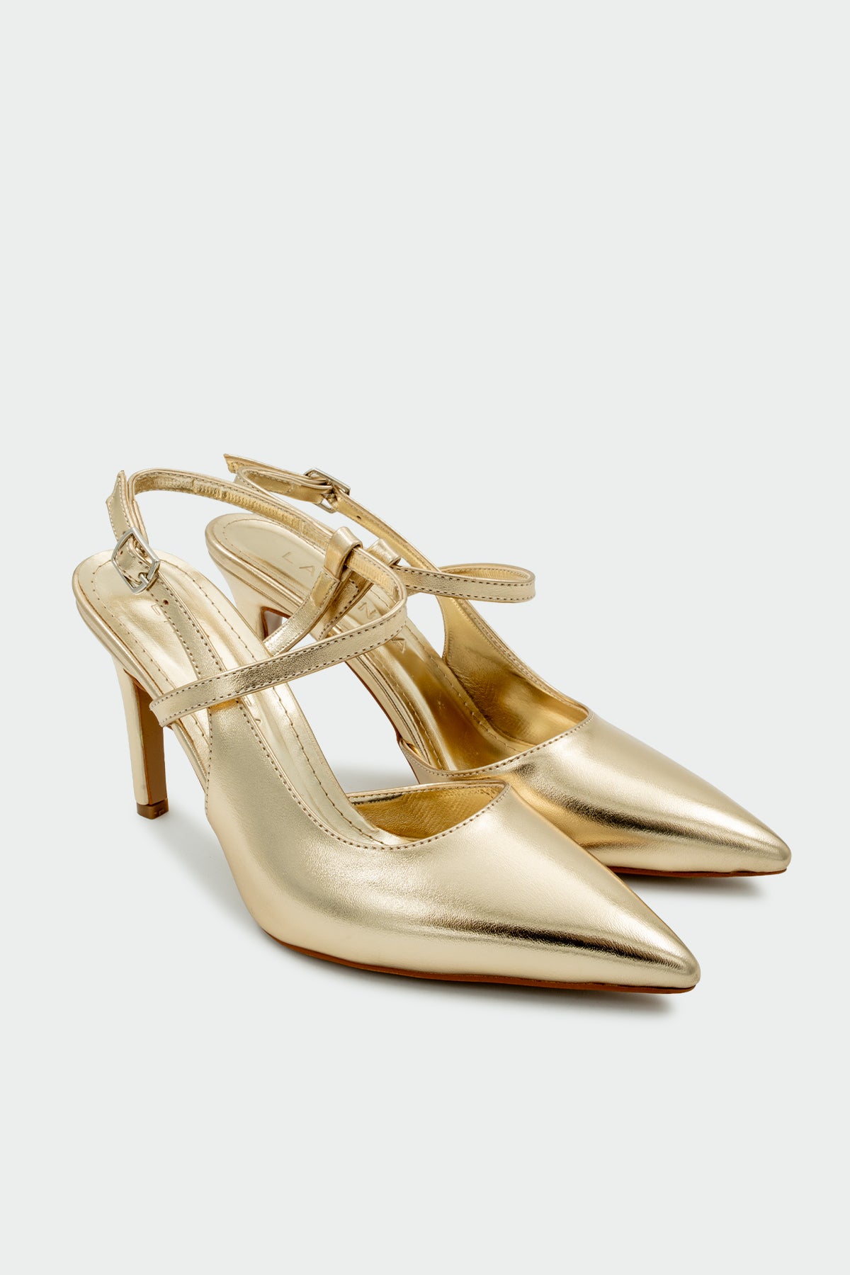Rouge Asimetrik Kesim Kadın Topuklu Ayakkabı - GOLD