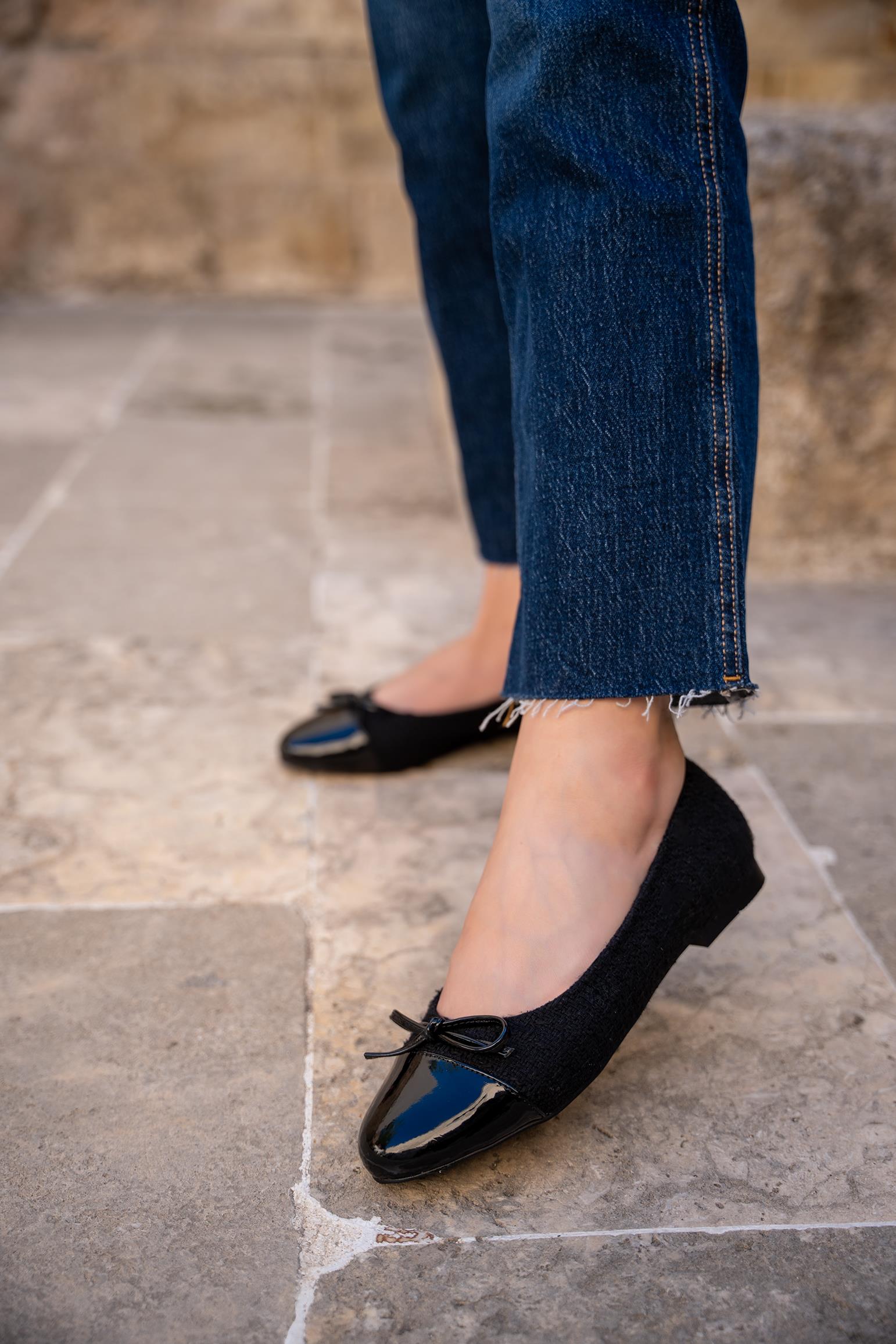 TERESA FİYONK DETAYLI BABETT - SİYAH TÜVİD