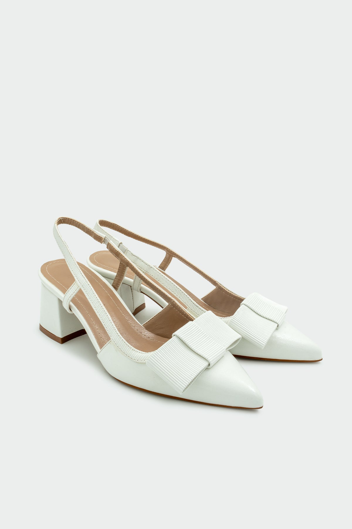 Forza Fiyonk Detaylı Kadın Topuklu Ayakkabı - BEYAZ