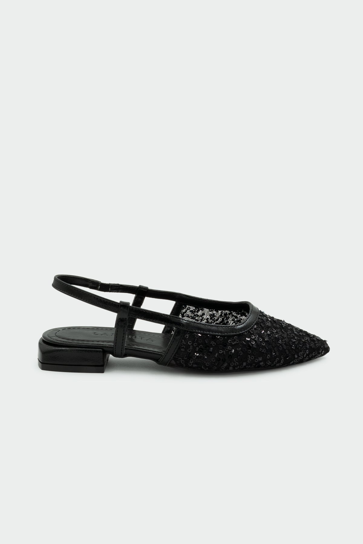 Buss Payet İşlemeli Kadın Düz Babet - SİYAH