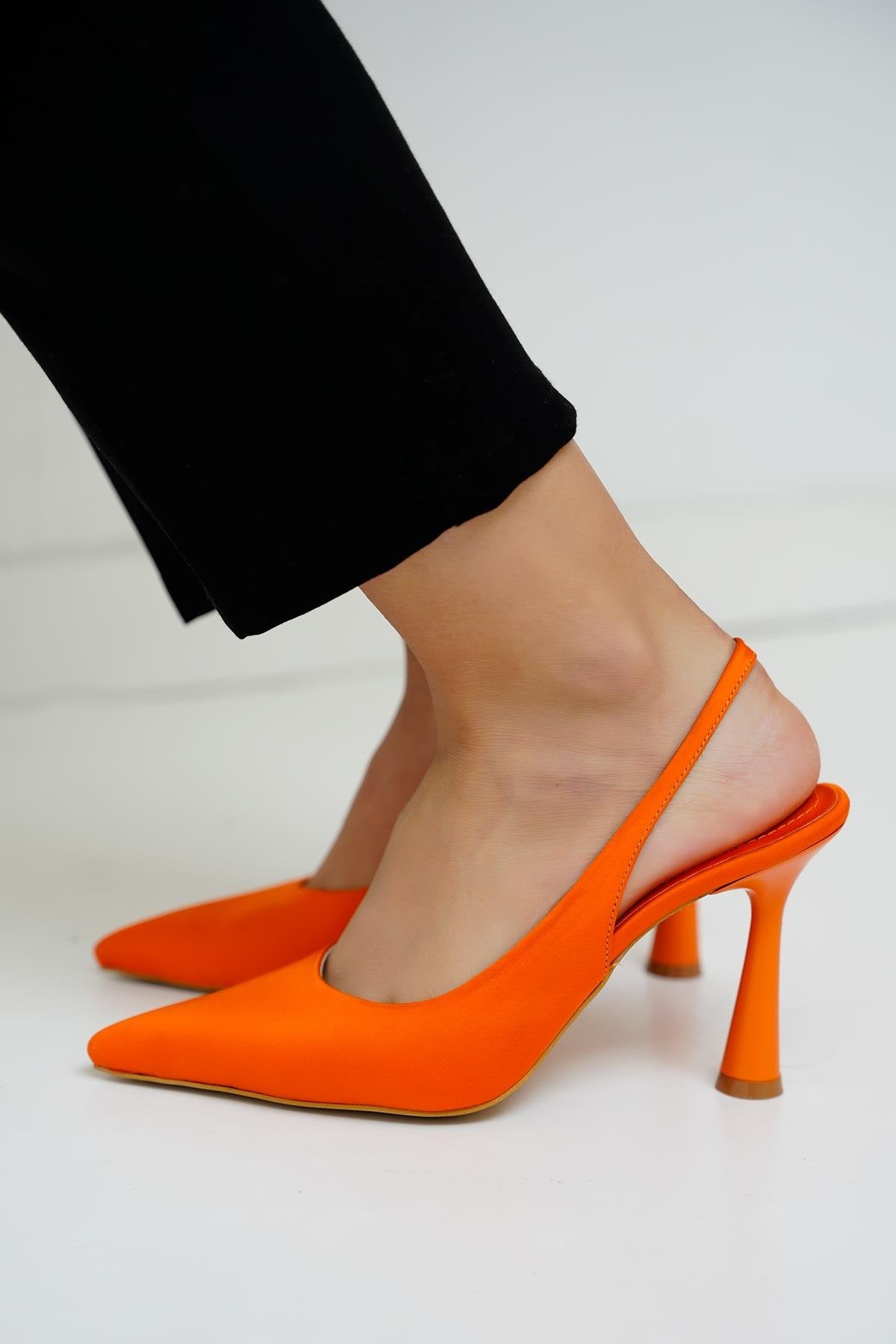 MİLENA TOPUKLU AYAKKABI - TURUNCU