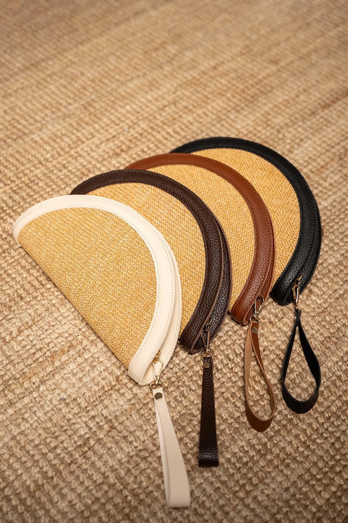 Areyo Hasır Oval Clutch - TABA