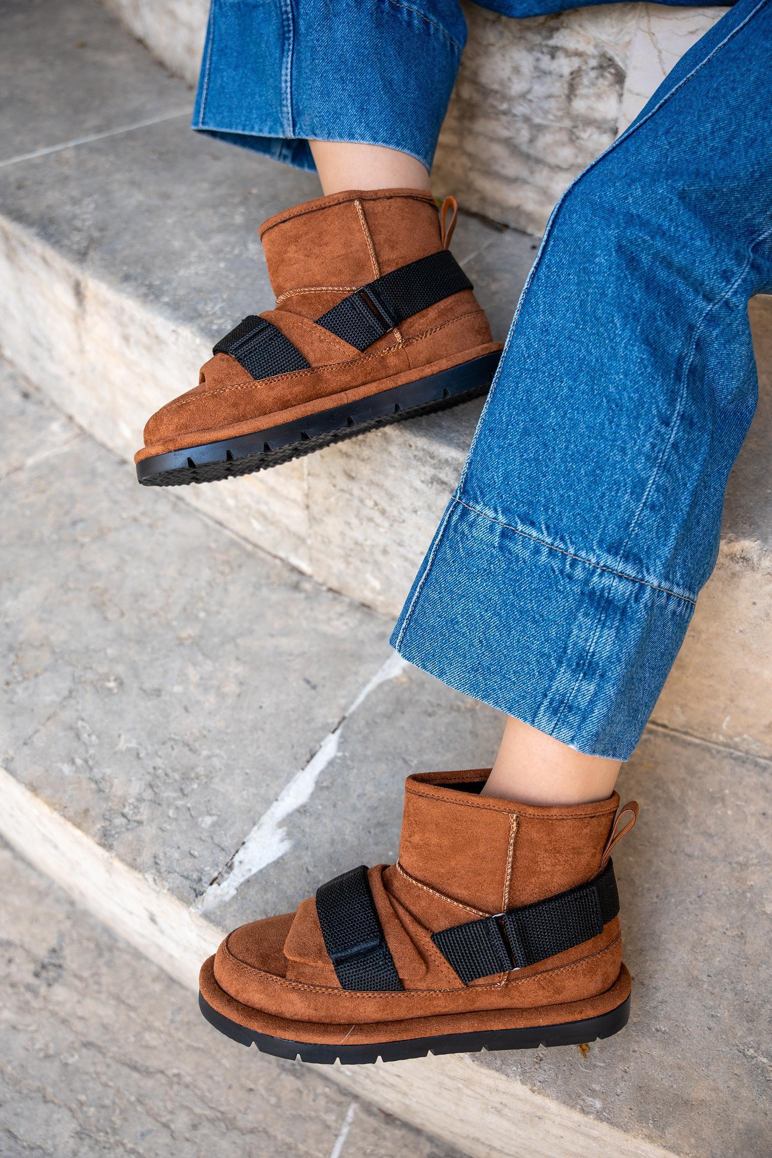 LESCAR SÜET İÇİ KÜRKLÜ BOT - TABA