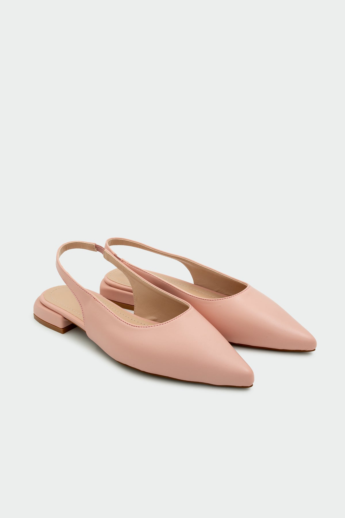 Crown Düz Sivri Burun Kadın Babet - PUDRA