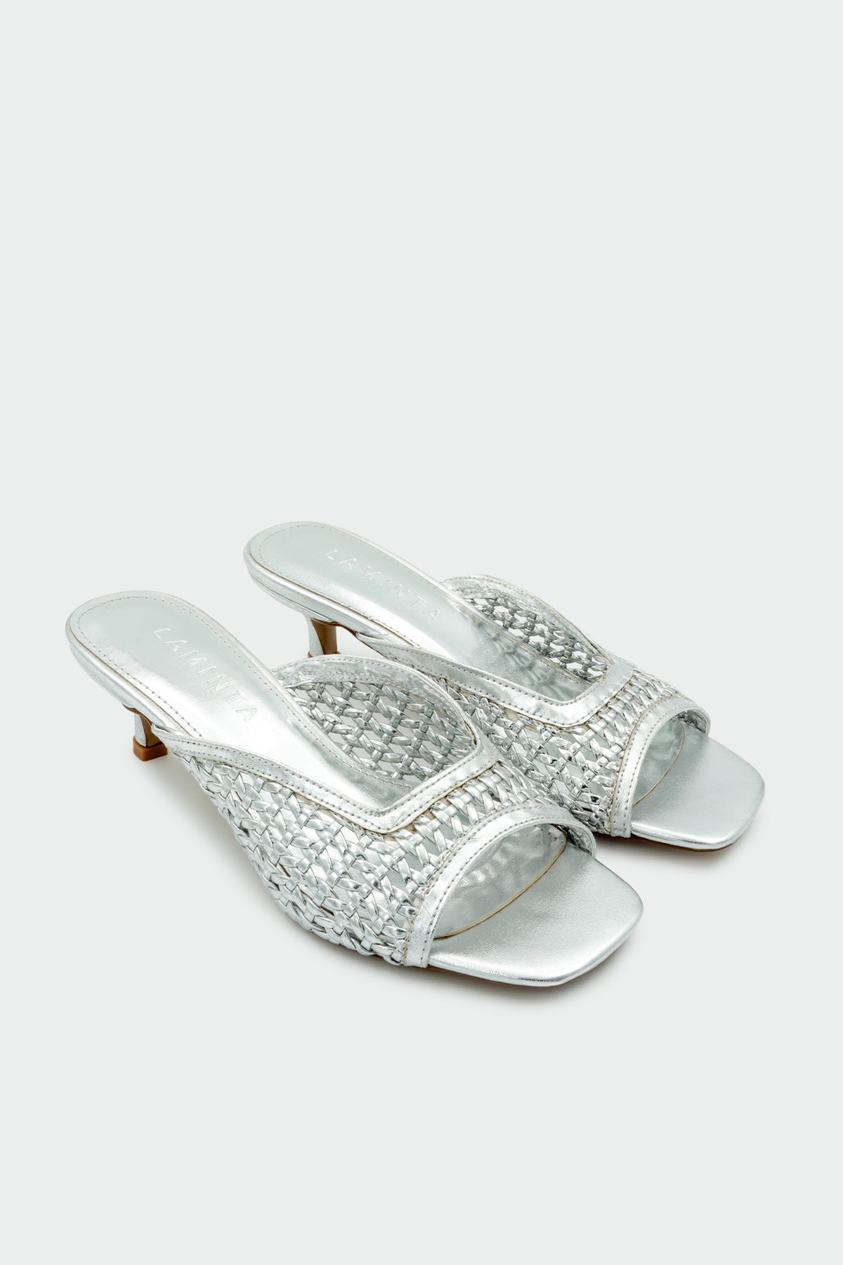 Monic Örgü Detaylı Kadın Tek Bant Terlik - Silver