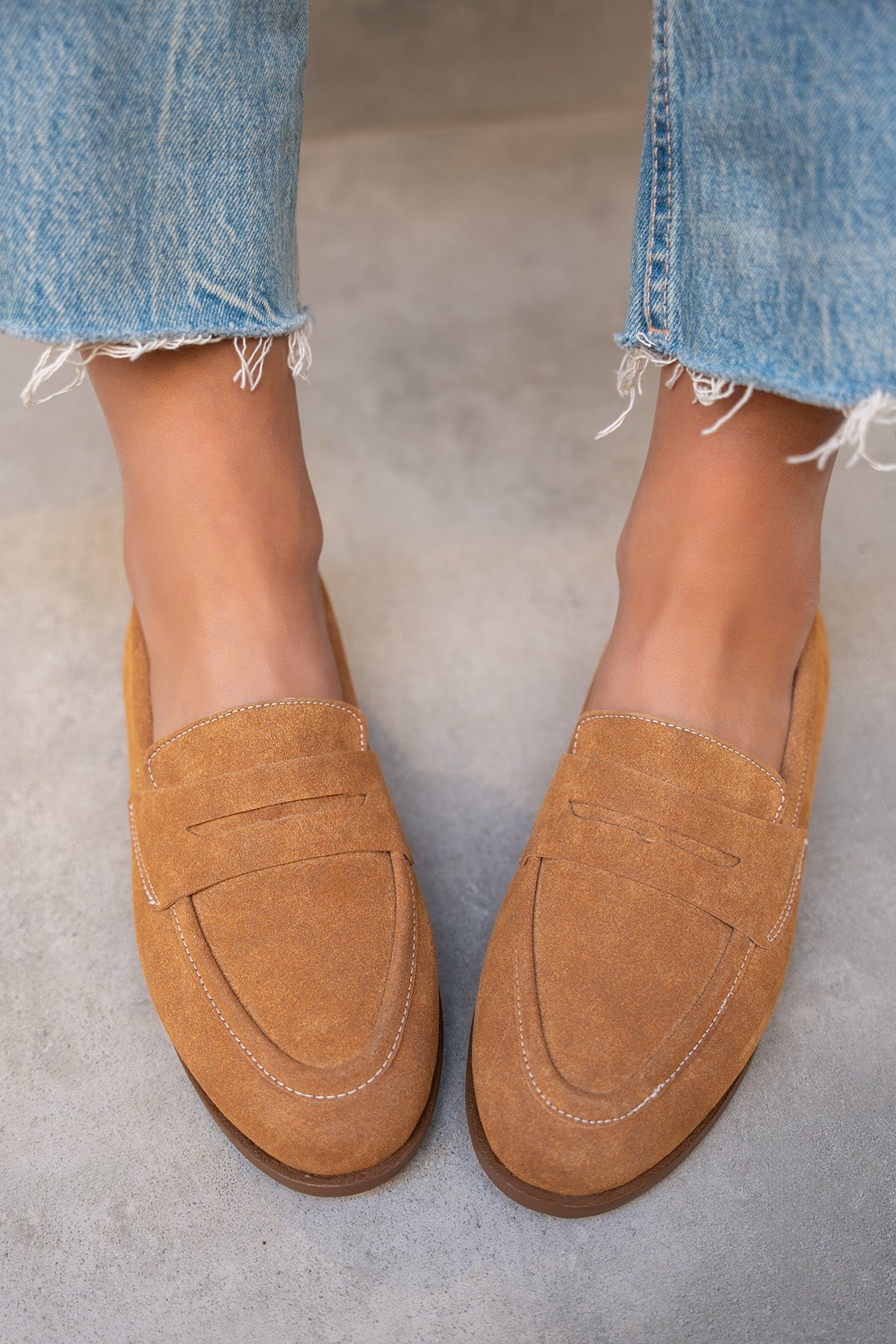 Desna Düz Taban Ayakkabı - TABA SÜET