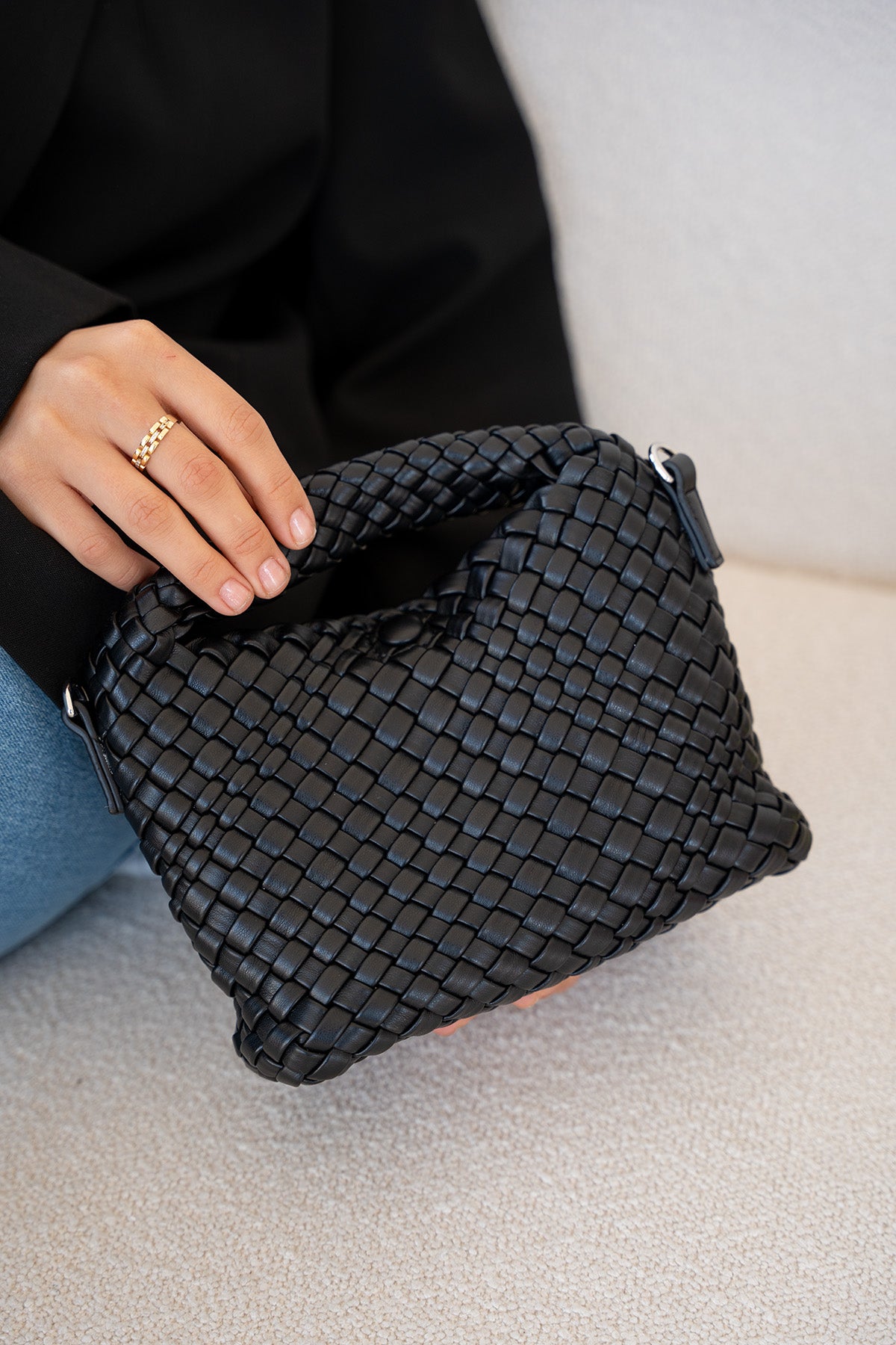 Cassio Örgü Detaylı Kadın Çanta - SİYAH