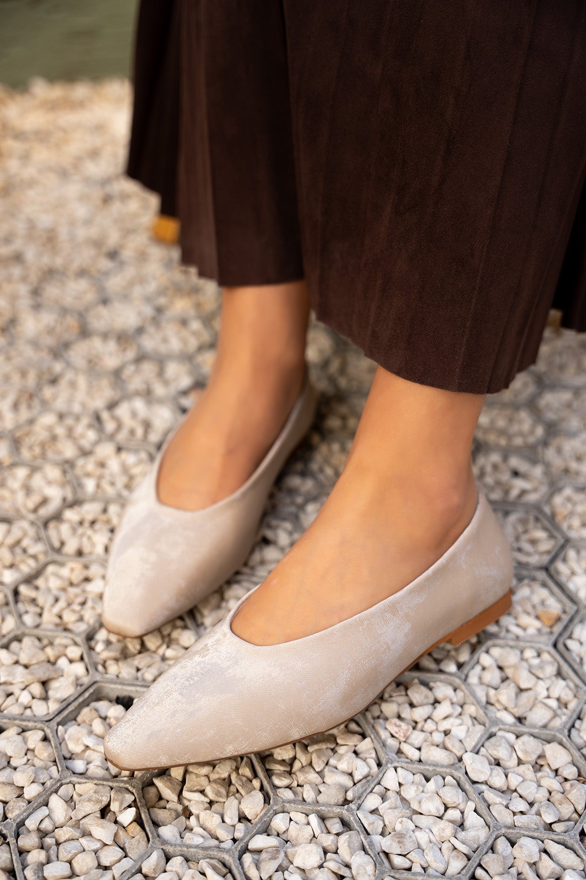 Joset Küt Burun Düz Kadın Babet - BEJ