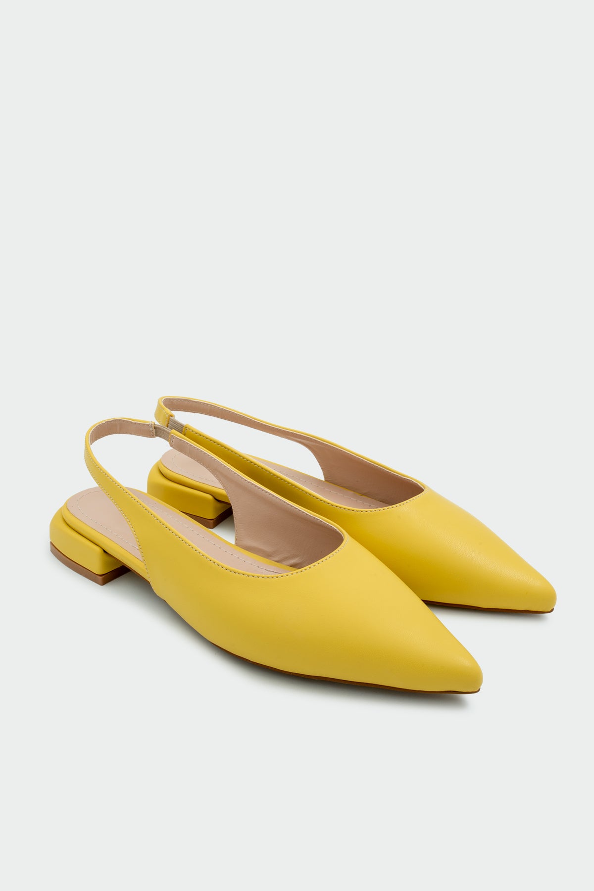 Crown Düz Sivri Burun Kadın Babet - SARI