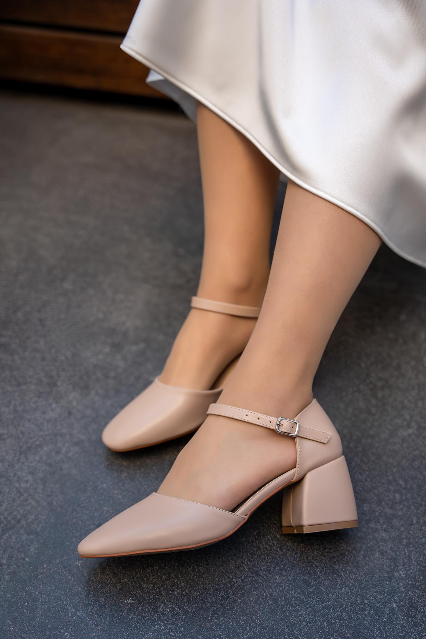 PETUNYA TOPUKLU AYAKKABI - NUDE