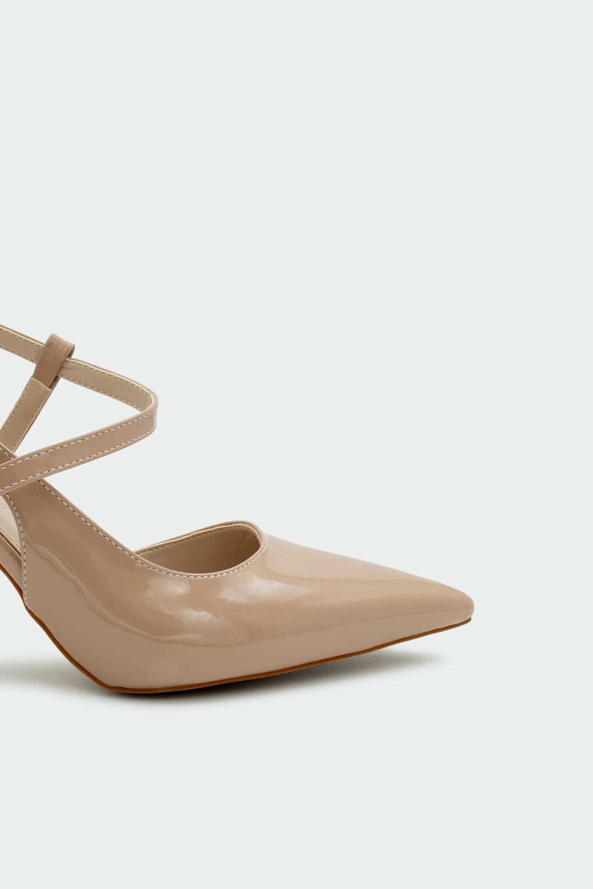 Rouge Asimetrik Kesim Kadın Topuklu Ayakkabı - NUDE RUGAN