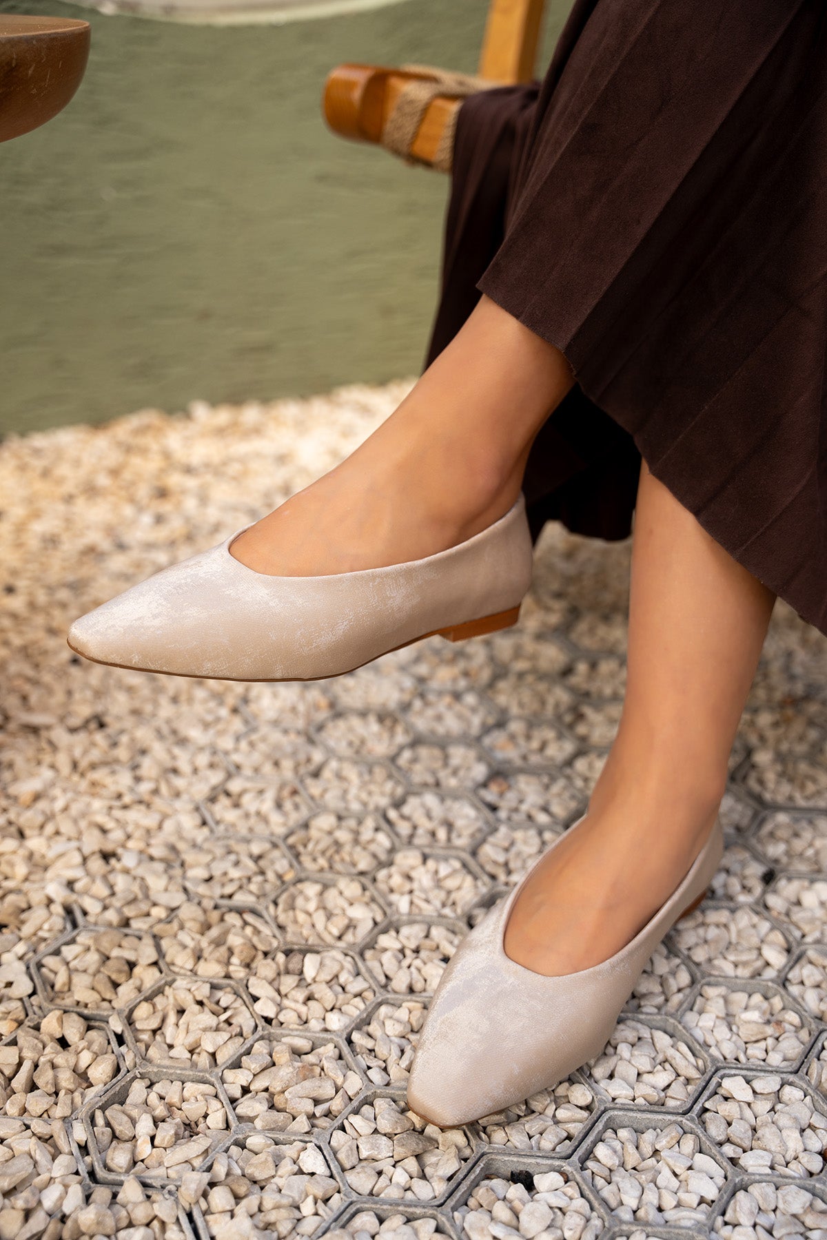 Joset Küt Burun Düz Kadın Babet - BEJ