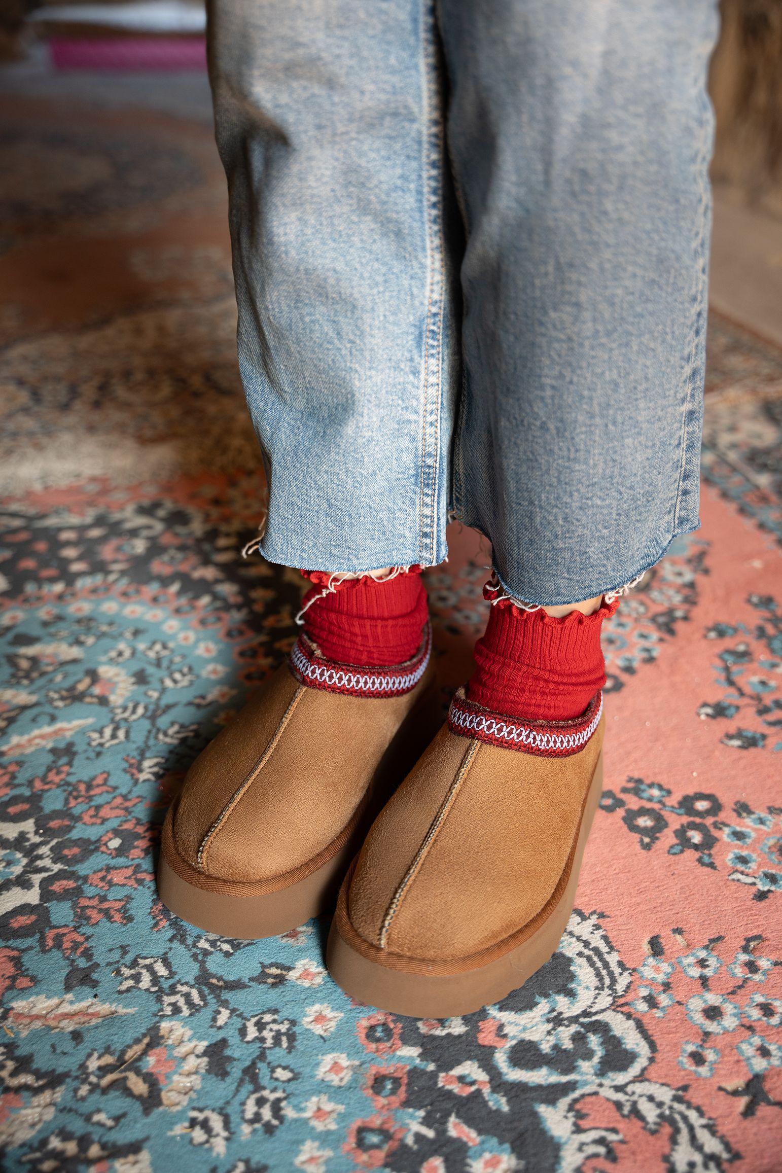 MİNA ETNİK DESENLİ İÇİ KÜRKLÜ BOT - TABA