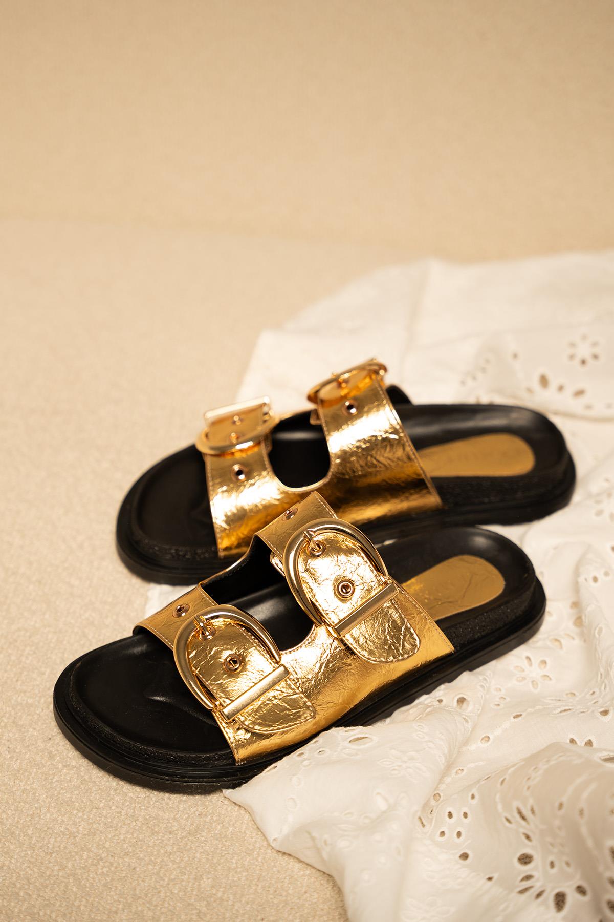 Craft Gold Toka Detaylı Terlik - GOLD