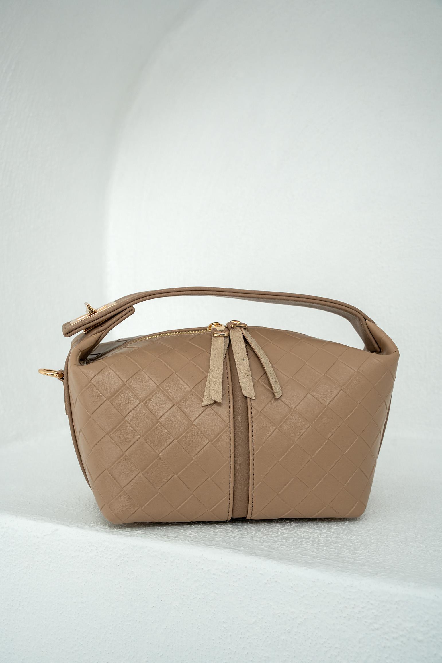 Blake Örgü Desenli El Çantası - VİZON