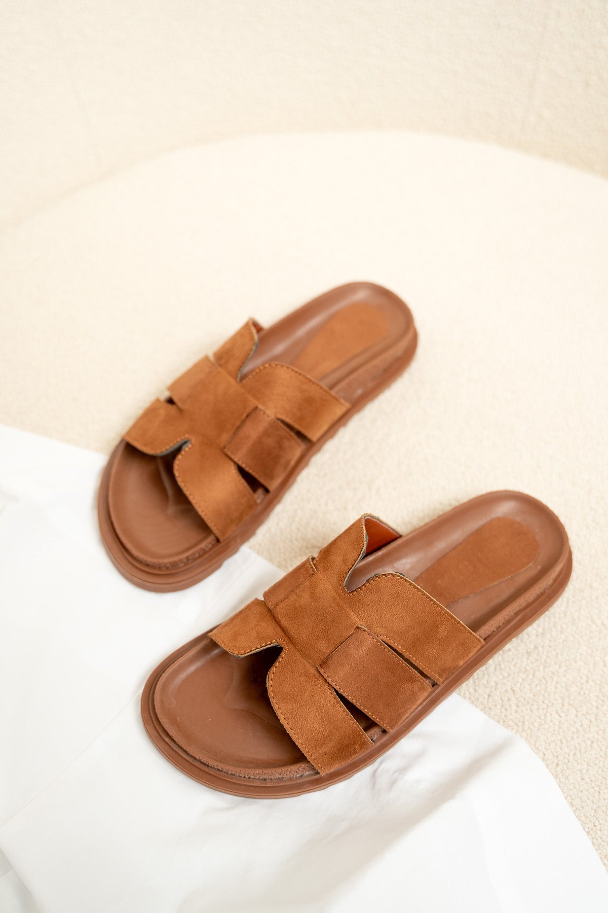 Olden Süet Kalın Taban Terlik - TABA