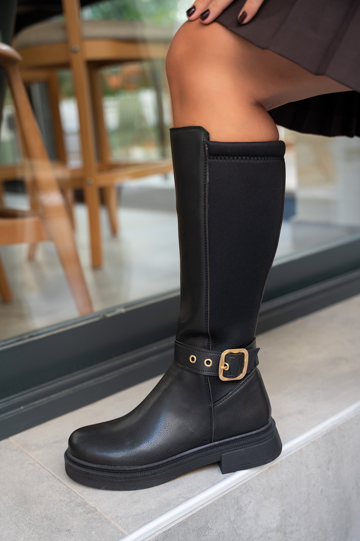 Chris Kemer Detaylı Çizme - SİYAH