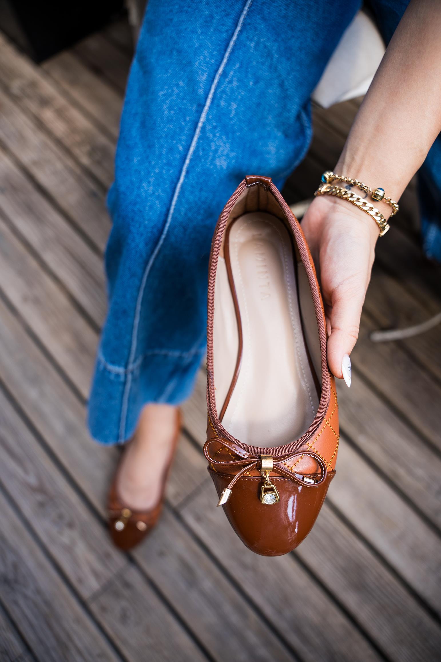 MOCHİ TAŞ DETAYLI KAPİTONE BABET - TABA