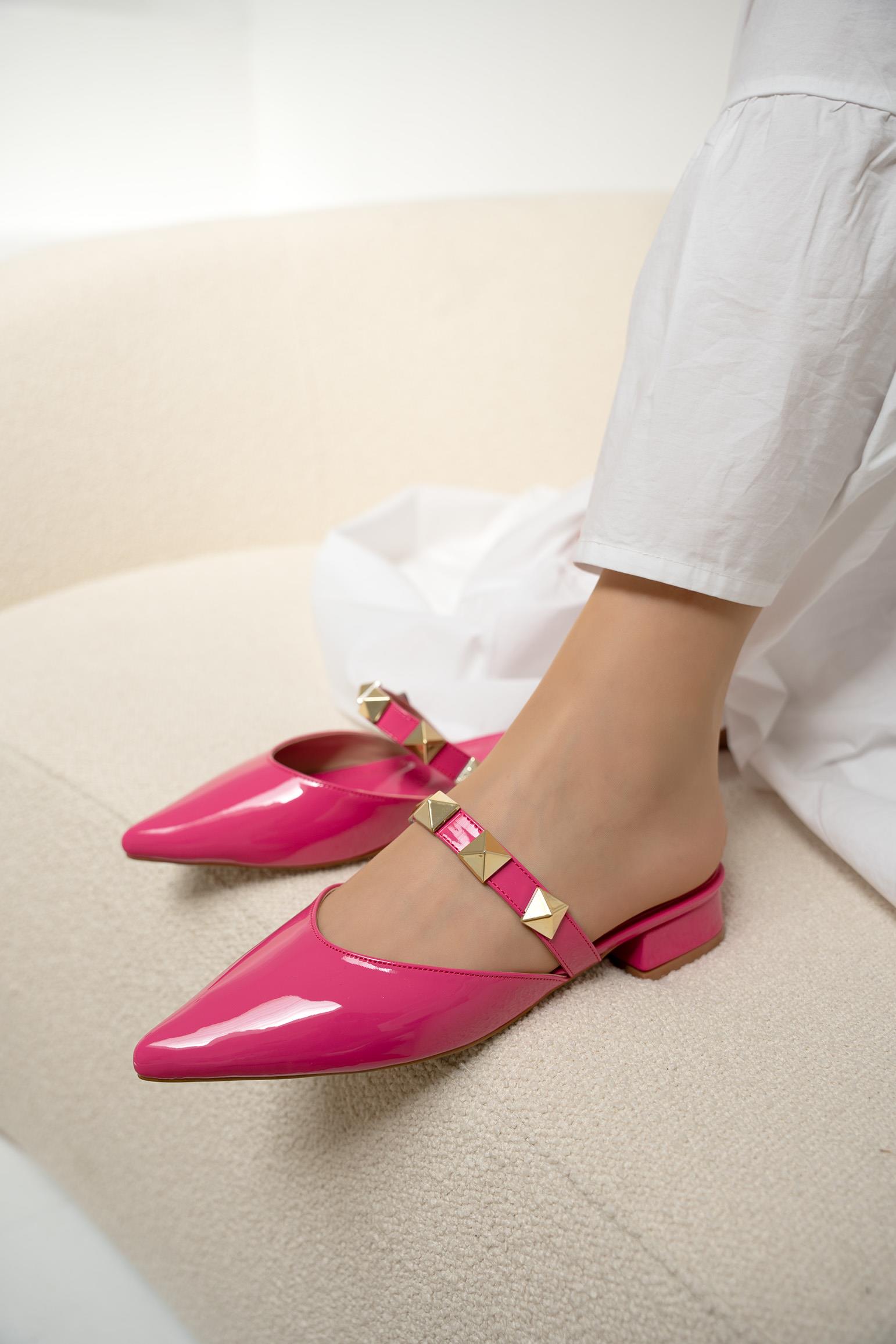 Ricco Zımba Detaylı Terlik - FUŞYA