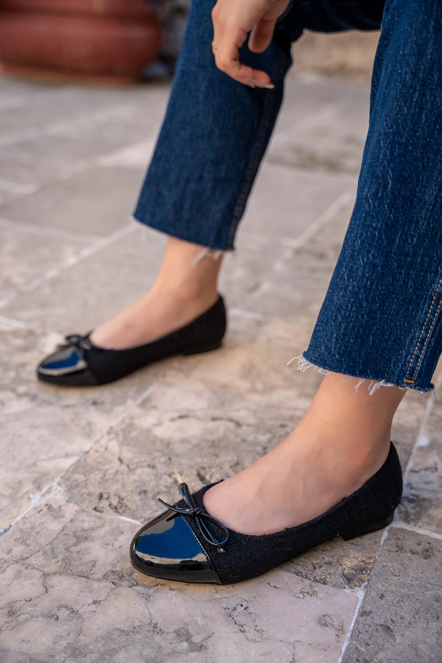 TERESA FİYONK DETAYLI BABETT - SİYAH TÜVİD