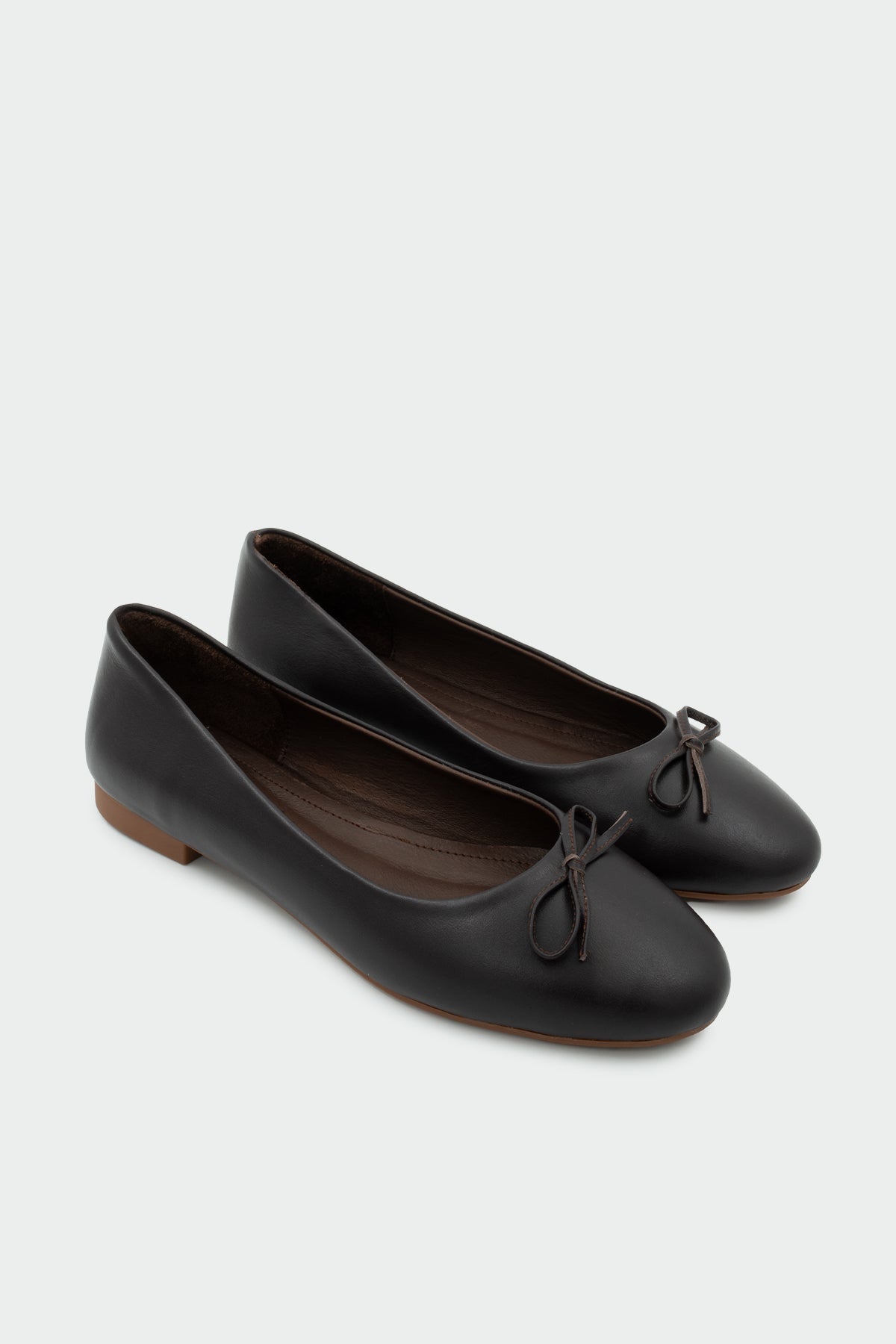 Jüliet Fiyonklu Hakiki Deri Düz Kadın Babet - ACI KAHVE