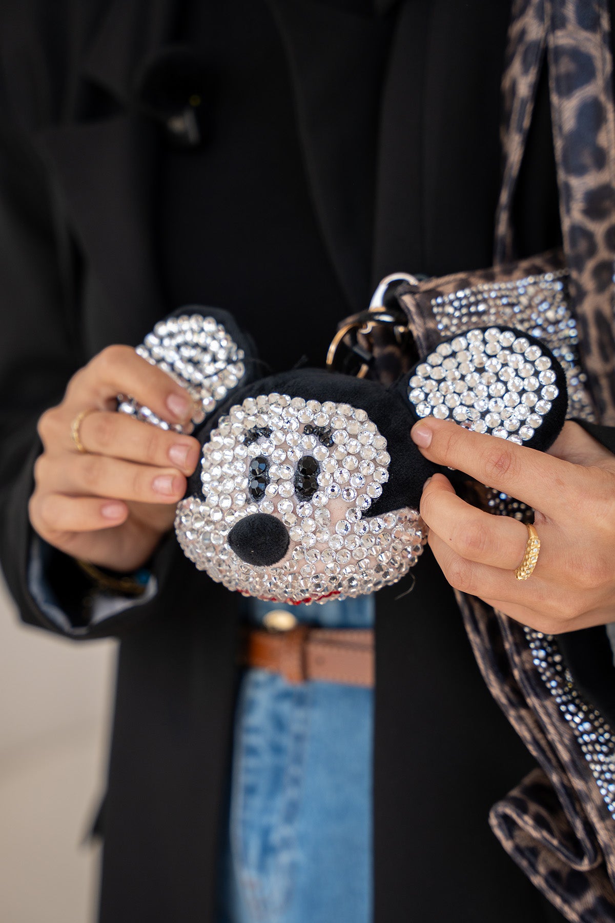 Mugo Taşlı Charm Detaylı Kadın Geniş Çanta - LEOPAR