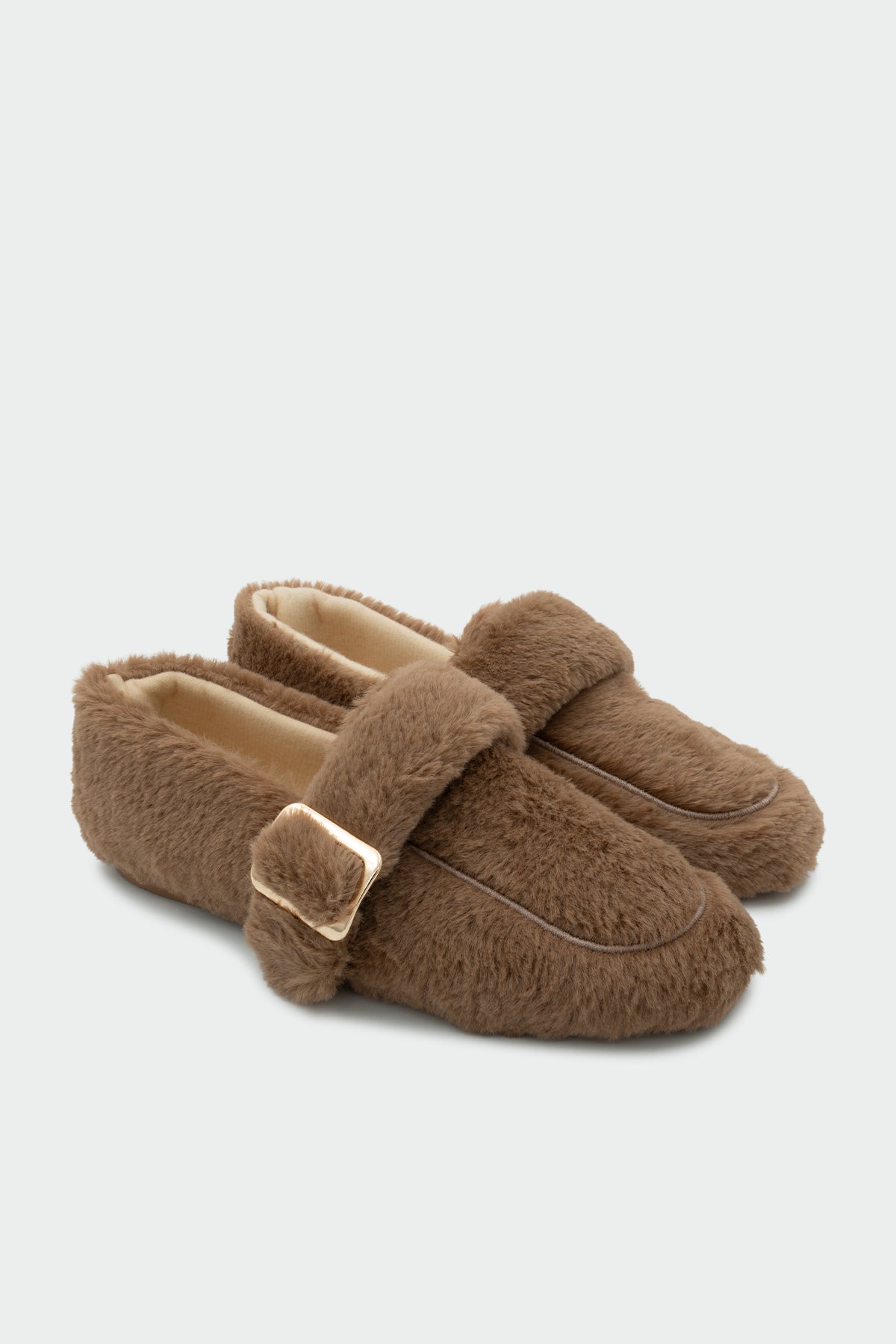 Flufy Toka Detaylı Peluş Ev Babeti - VİZON