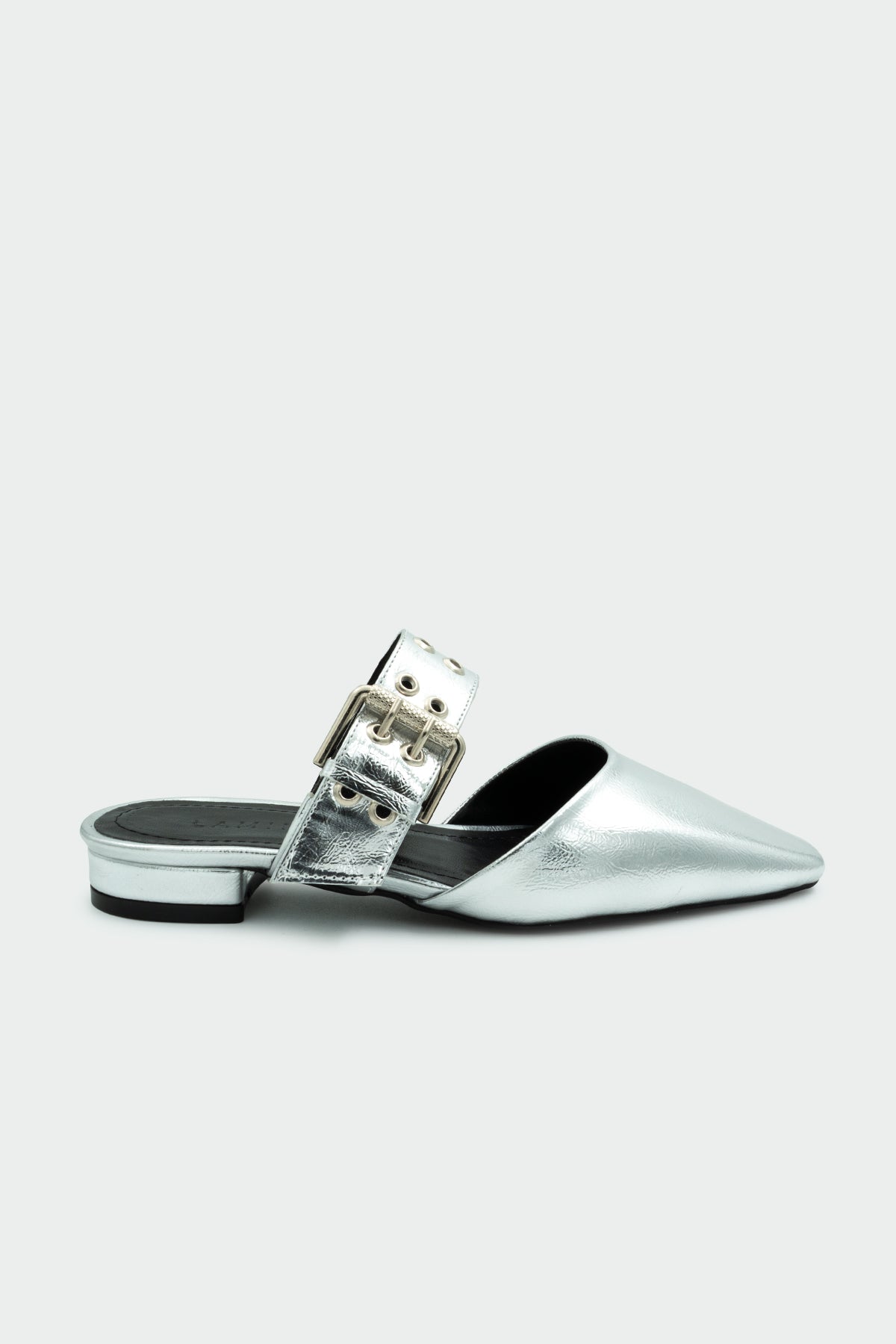 Snow Toka Detaylı Düz Kadın Terlik - Silver
