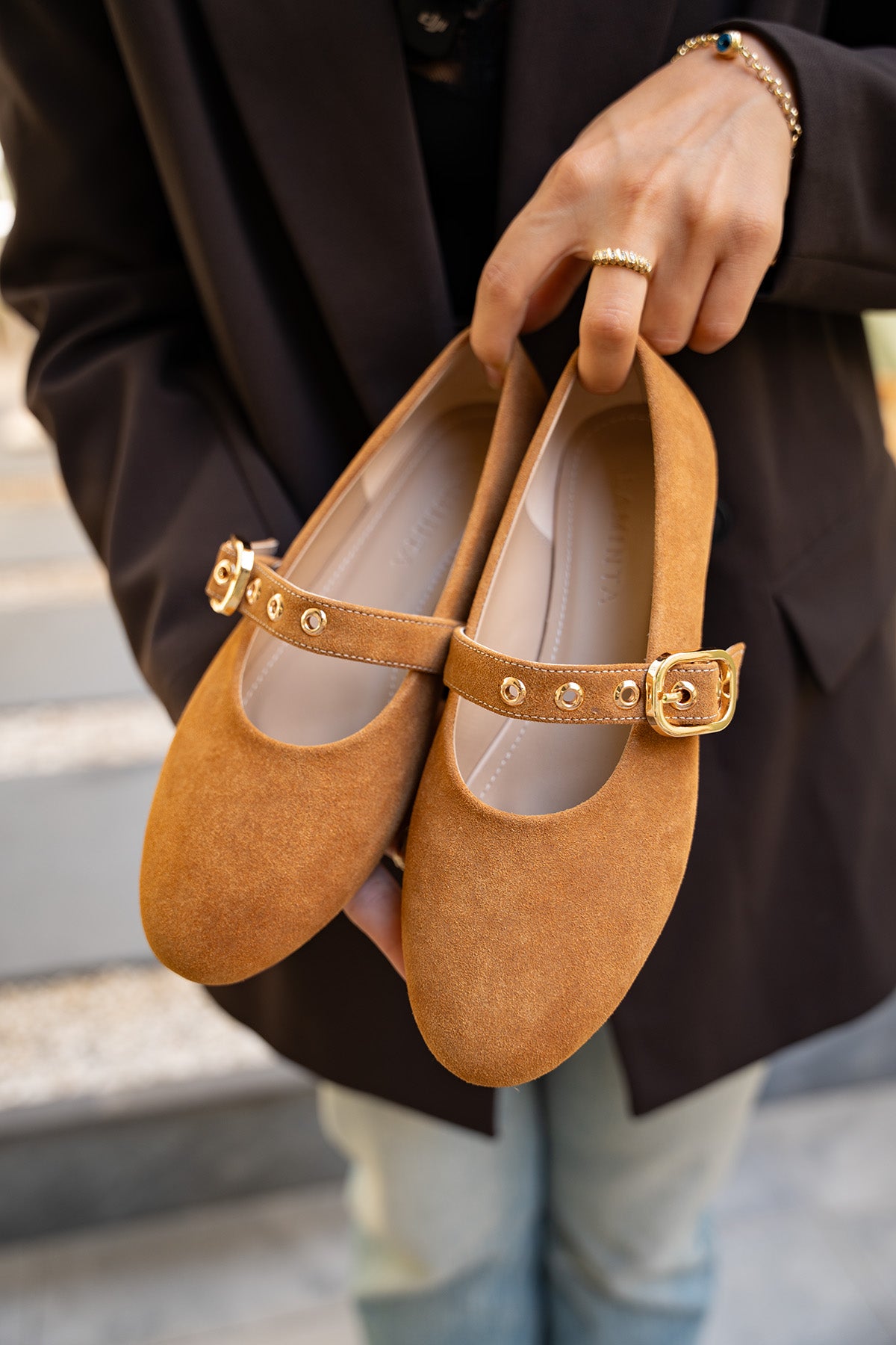 Victor Gold Tokalı Babet - TABA SÜET