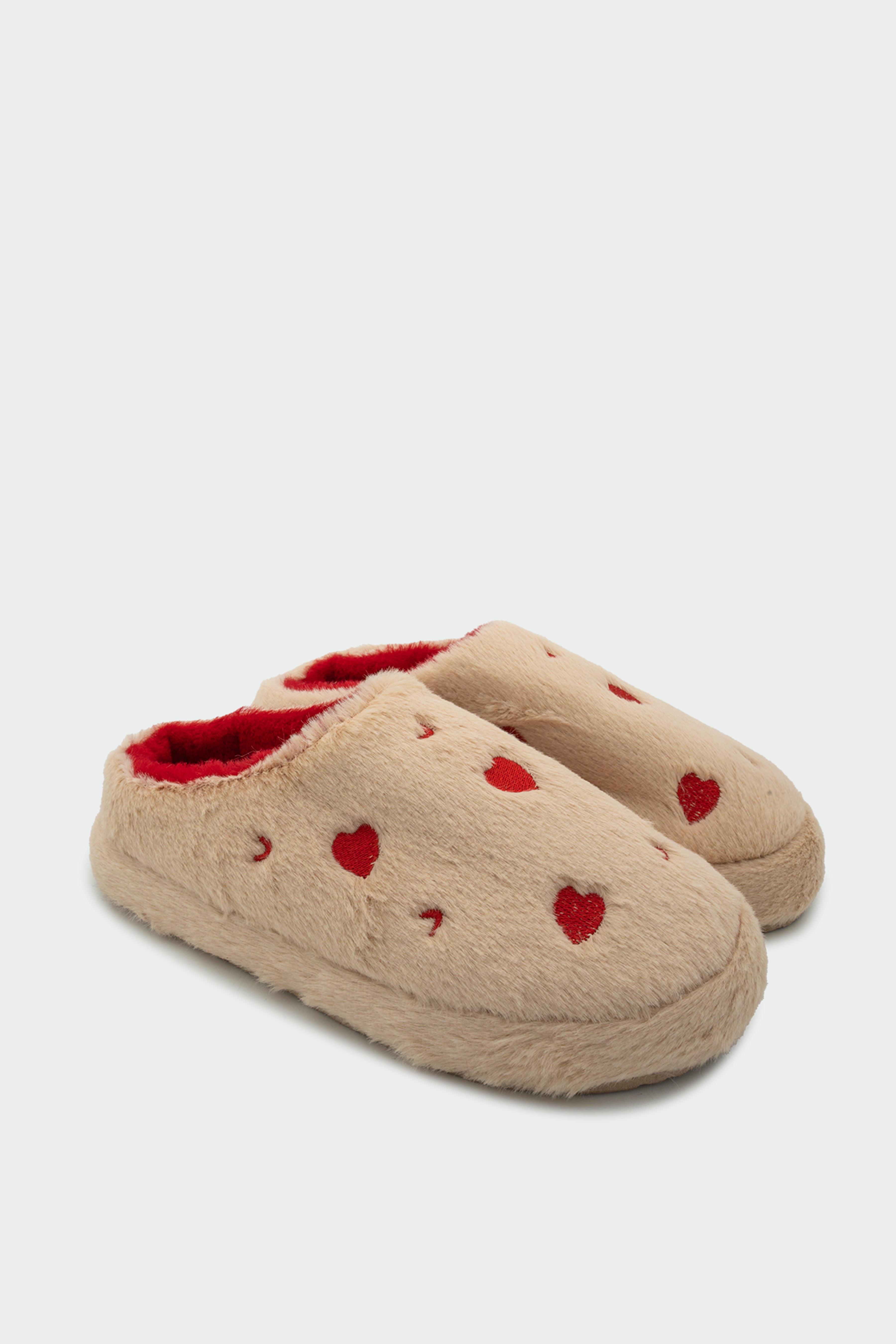 Jupela Kalp Detaylı Ev Terliği - KREM