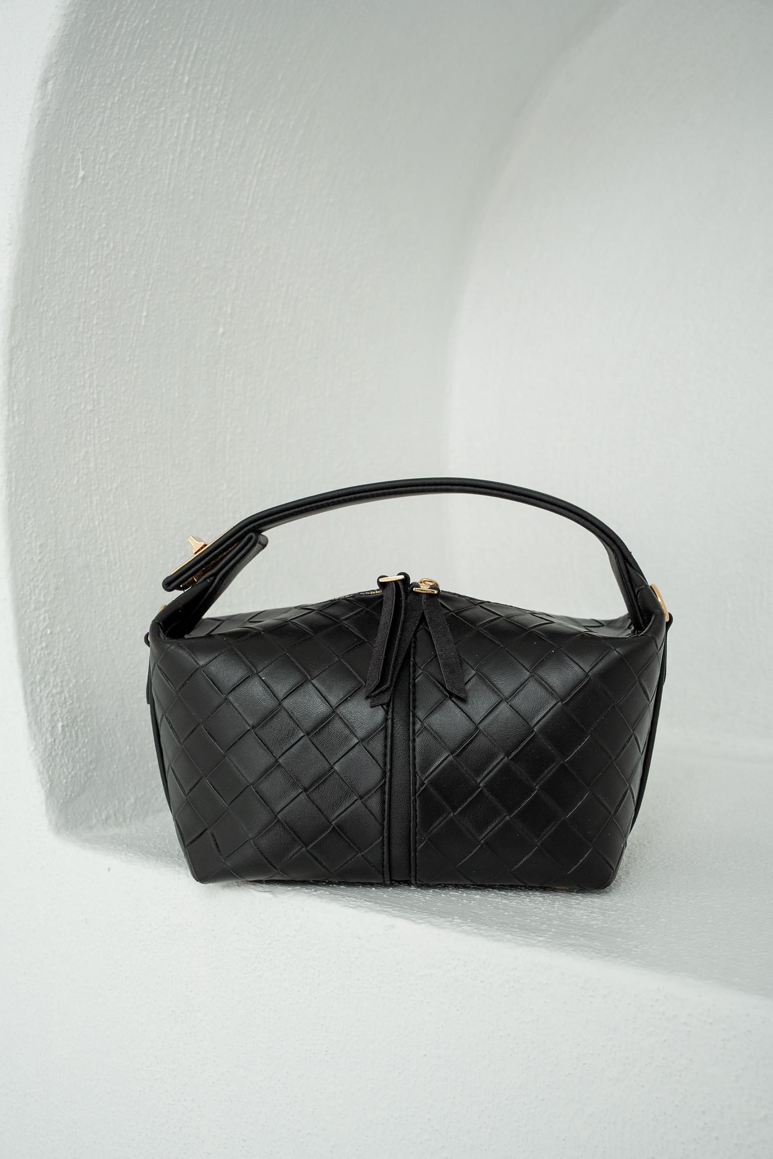 Blake Örgü Desenli El Çantası - SİYAH