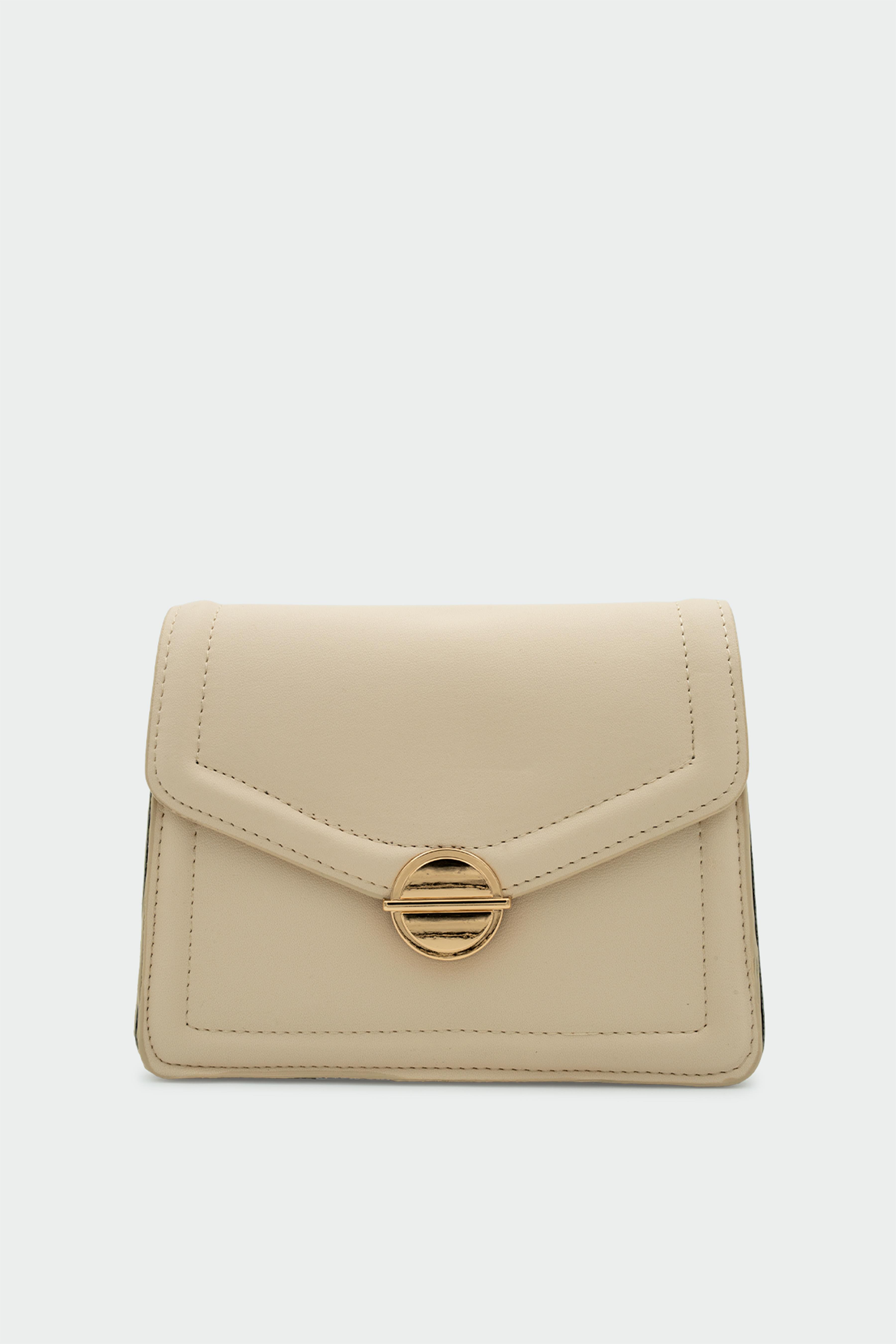 Lona Gold Aksesuarlı Çapraz Çanta - KREM