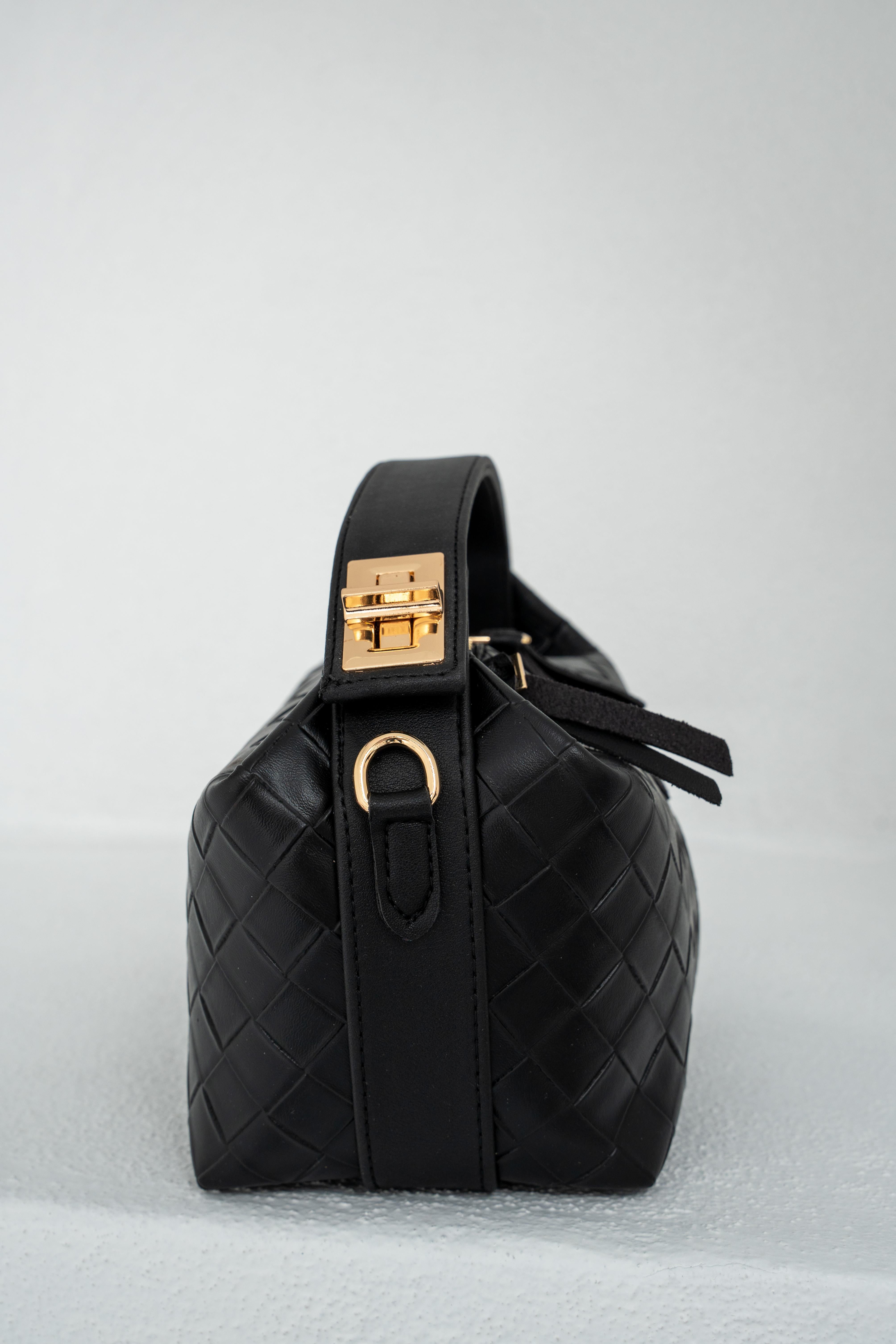 Blake Örgü Desenli El Çantası - SİYAH