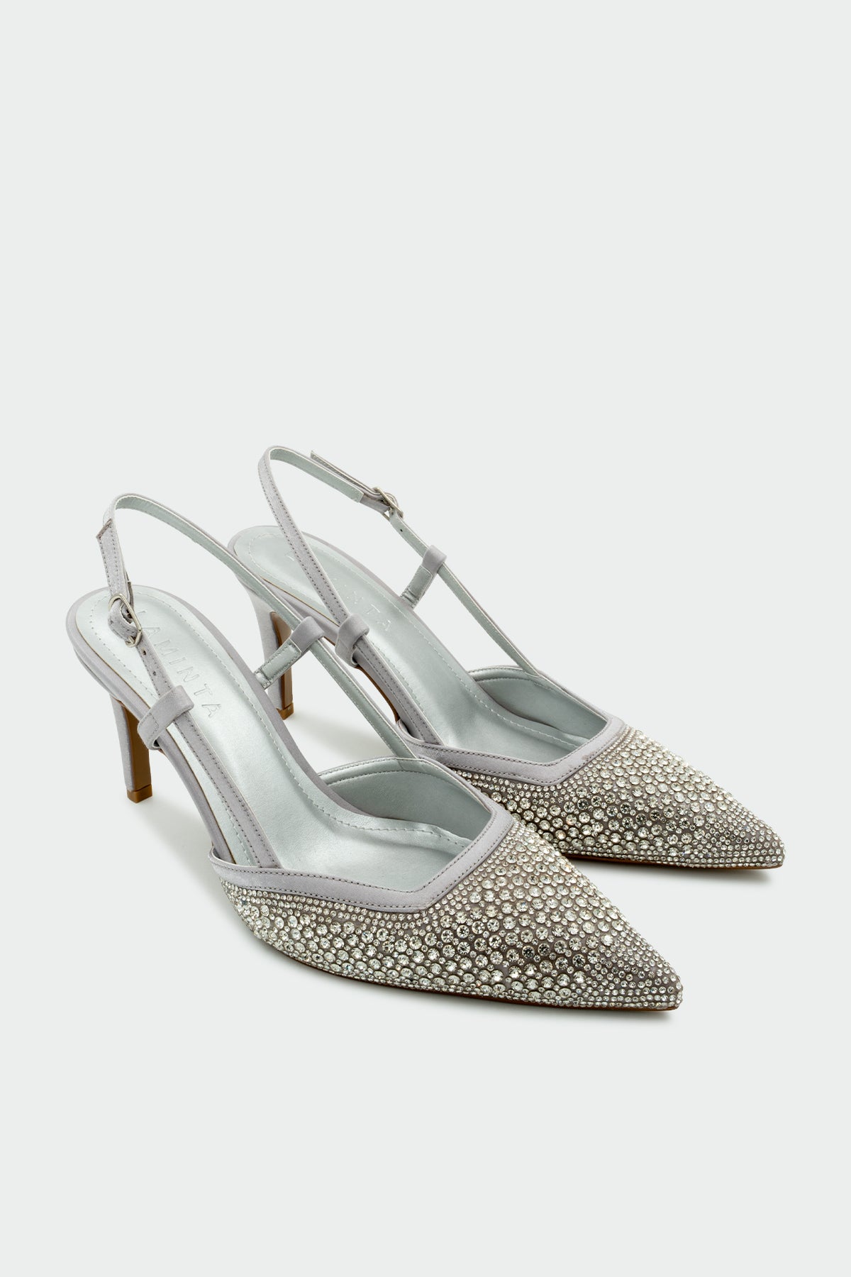İnzagi Taş İşleme Detaylı Kadın Topuklu Ayakkabı - Silver