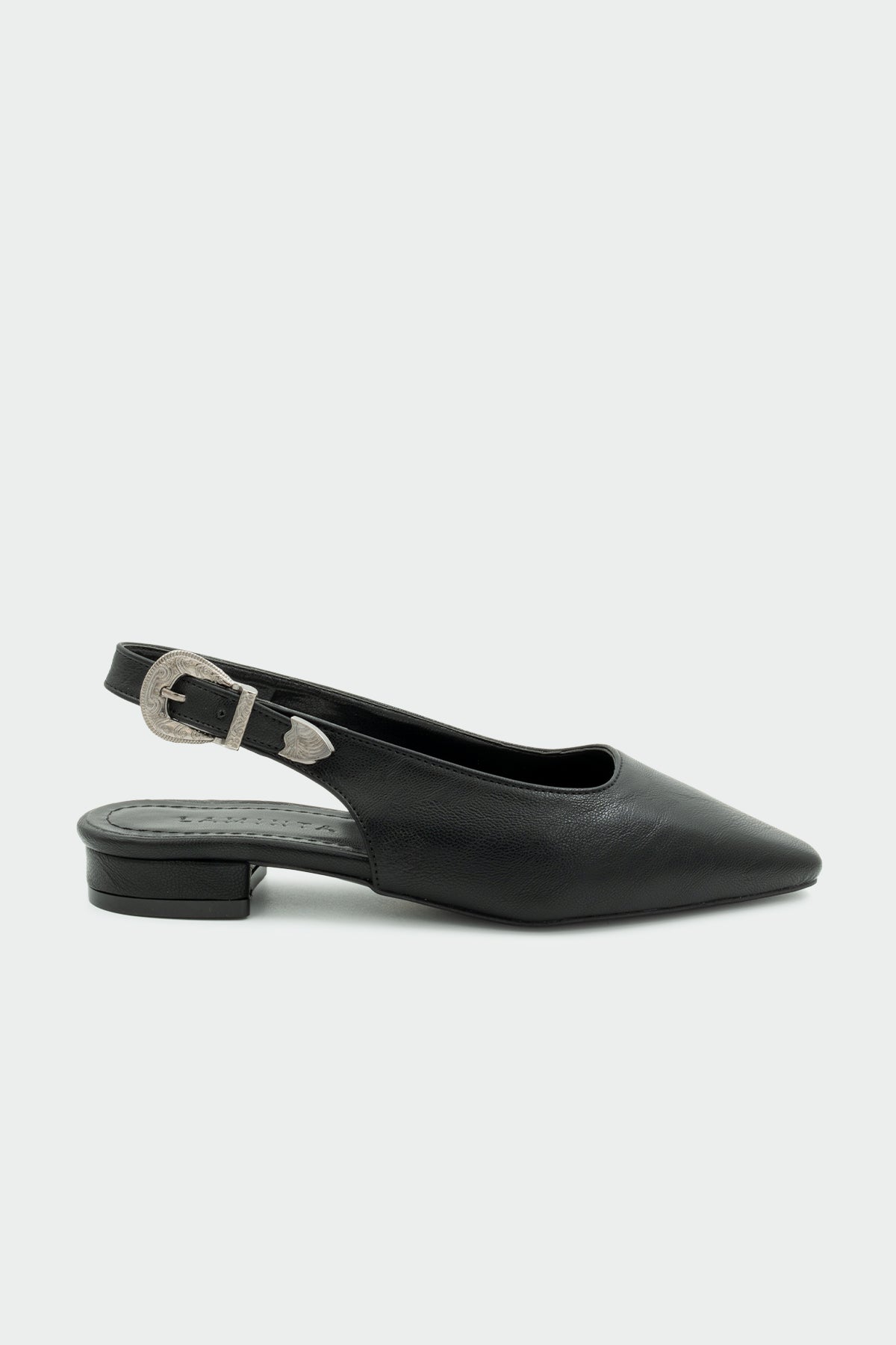 Giga Kemer Toka Detaylı Düz Kadın Babet - SİYAH