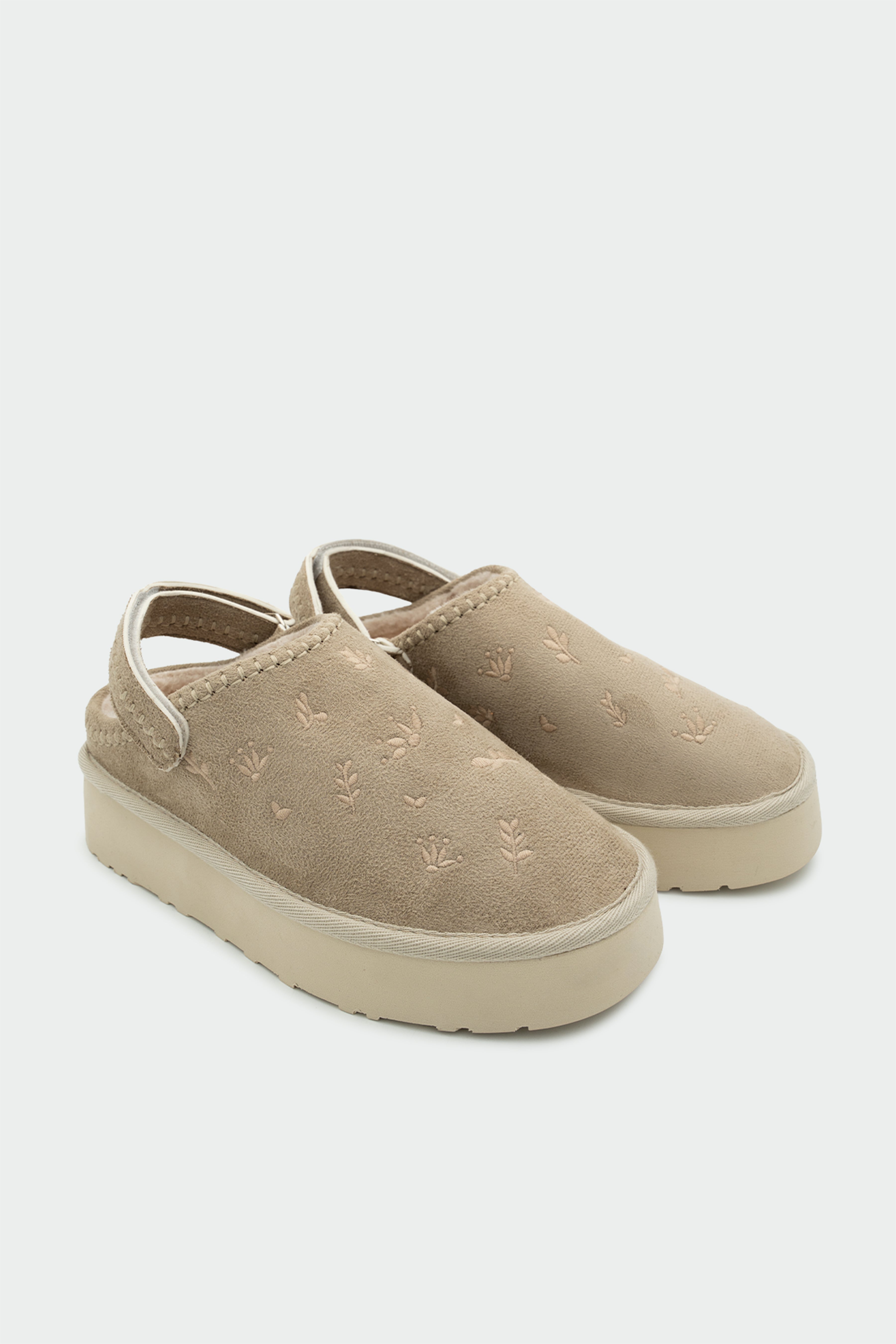 Tavia Nakışlı Kürklü Bot - BEJ SÜET