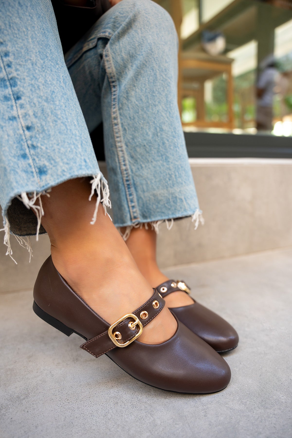 Victor Gold Tokalı Babet - AcıKahve Deri