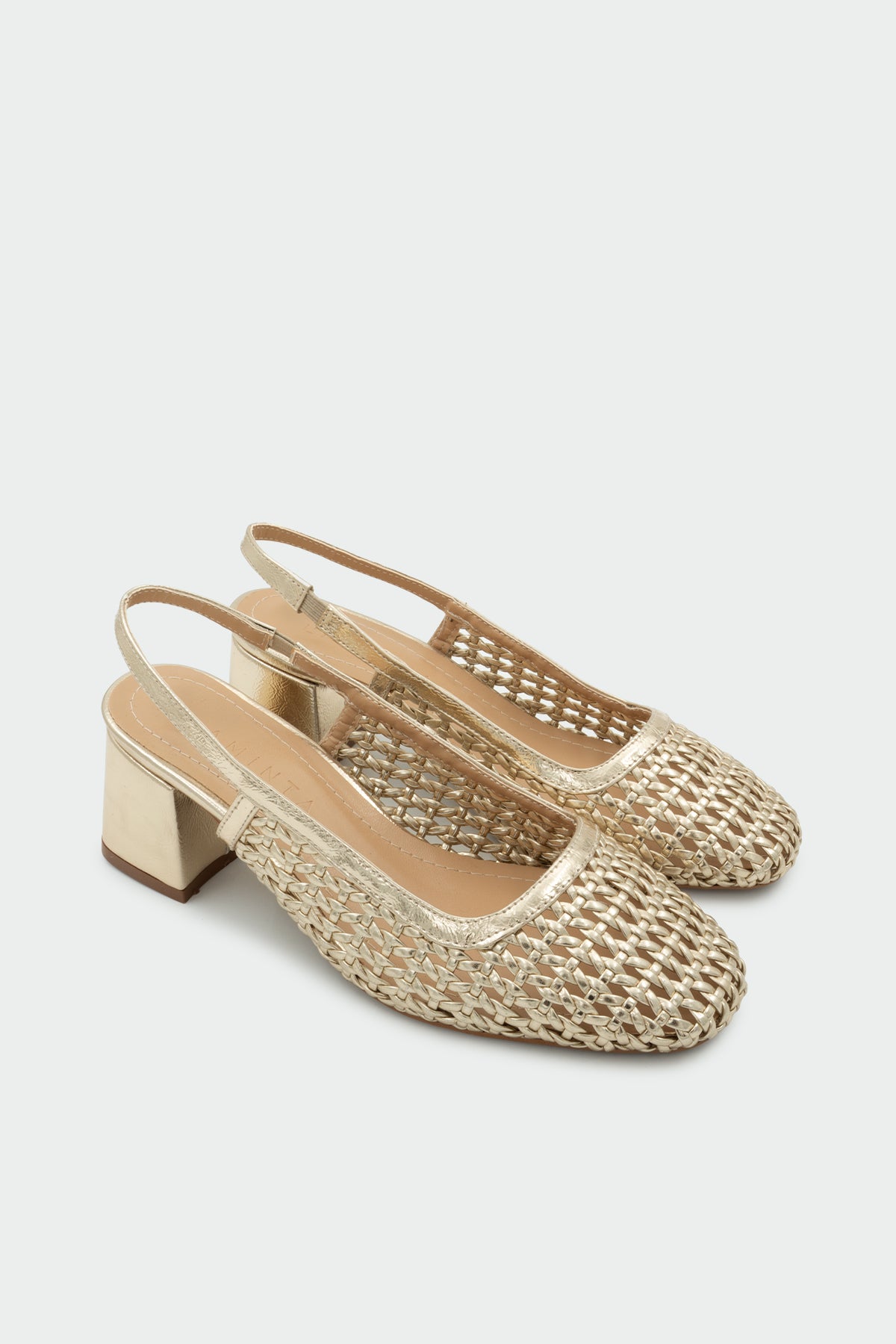 Burry Örgü Detaylı Kadın Kalın Topuklu Ayakkabı - GOLD