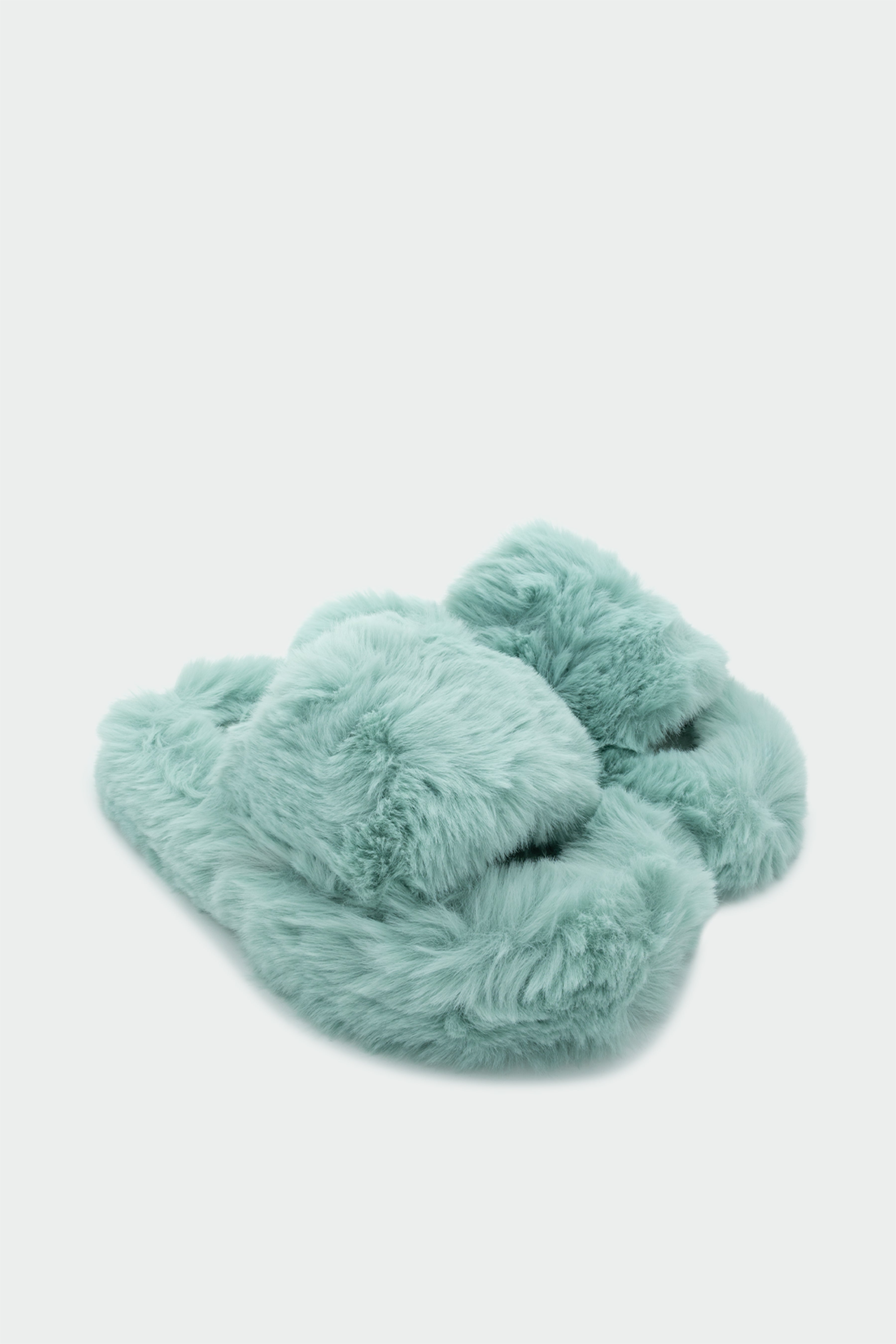 Pofi Peluş Ev Terliği - YEŞİL