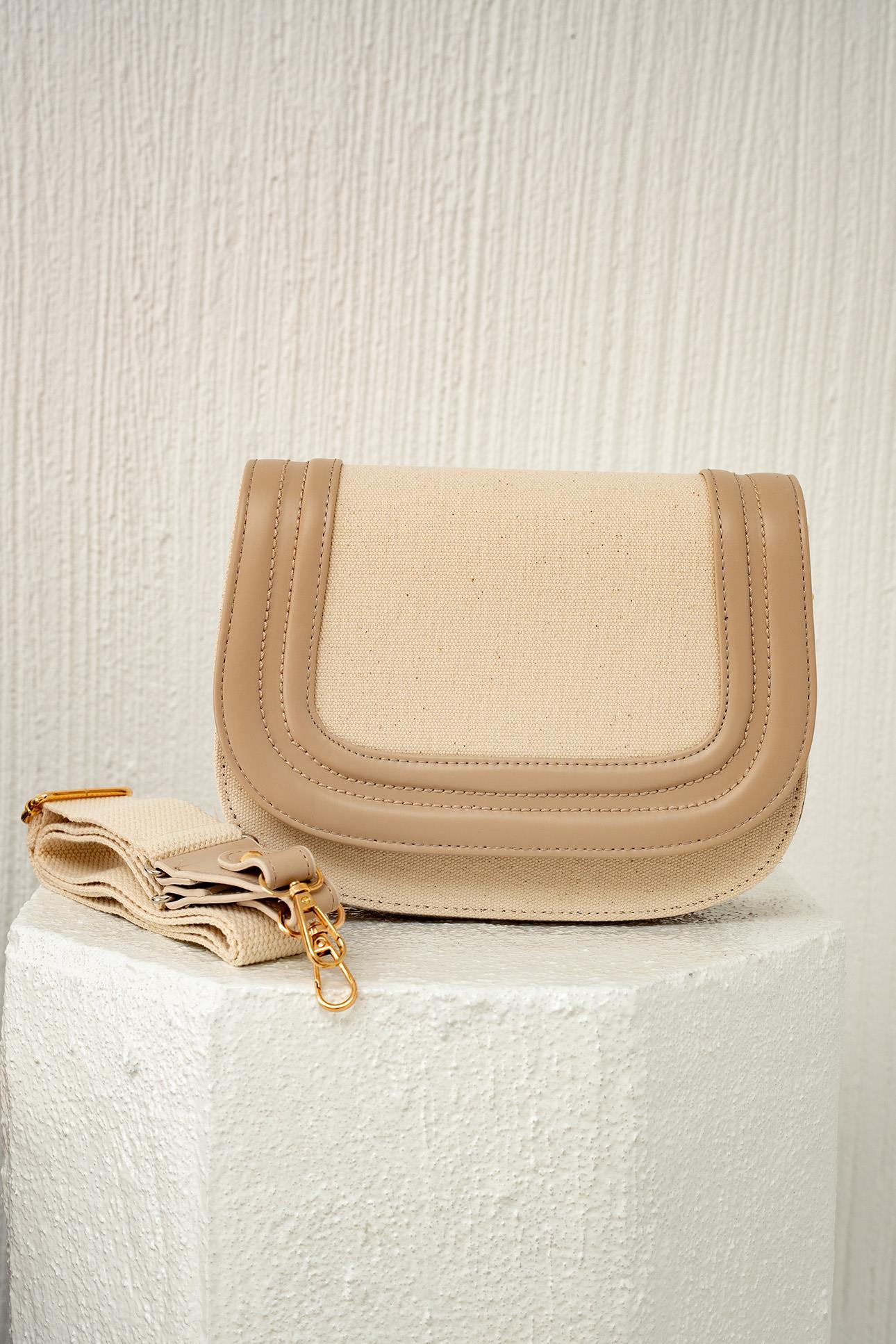 Bella Keten Çapraz Çanta - BEJ